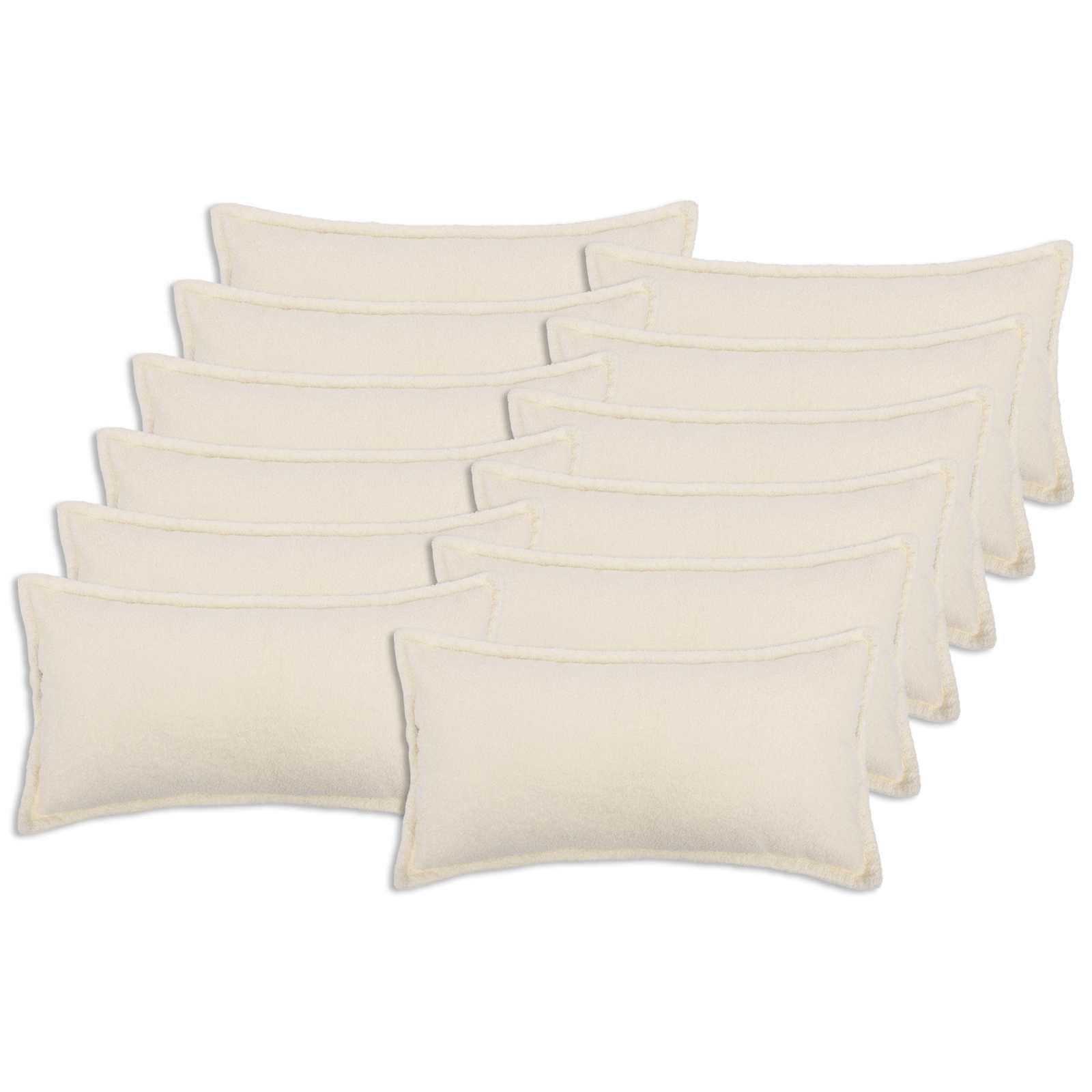 vidaXL Poszewka na poduszkę 12 pcs HOUTEN kremowy 40 x 80 cm Bouclé
