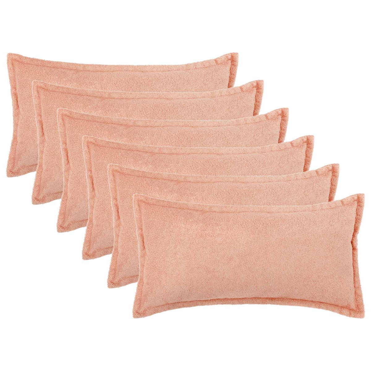 vidaXL Poszewka na poduszkę 6 pcs HOUTEN różowy 40 x 80 cm Bouclé
