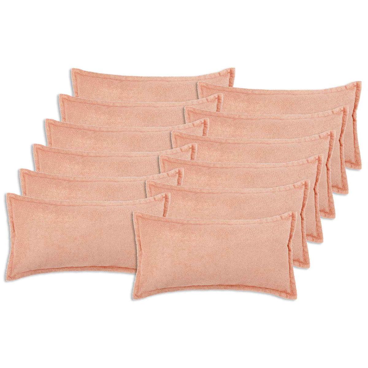 vidaXL Poszewka na poduszkę 12 pcs HOUTEN różowy 40 x 80 cm Bouclé