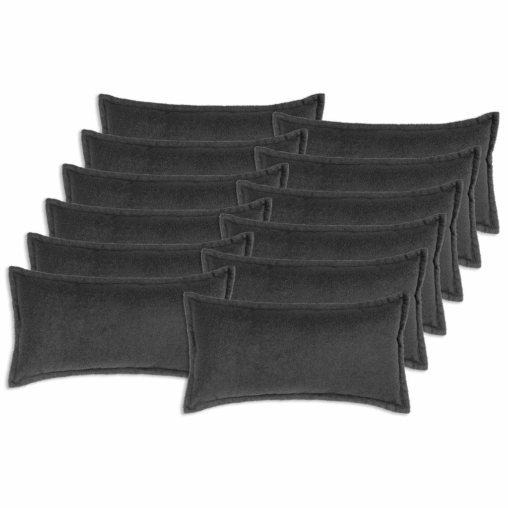 vidaXL Poszewka na poduszkę 12 szt. HOUTEN ciemnoszary 40 x 80 cm