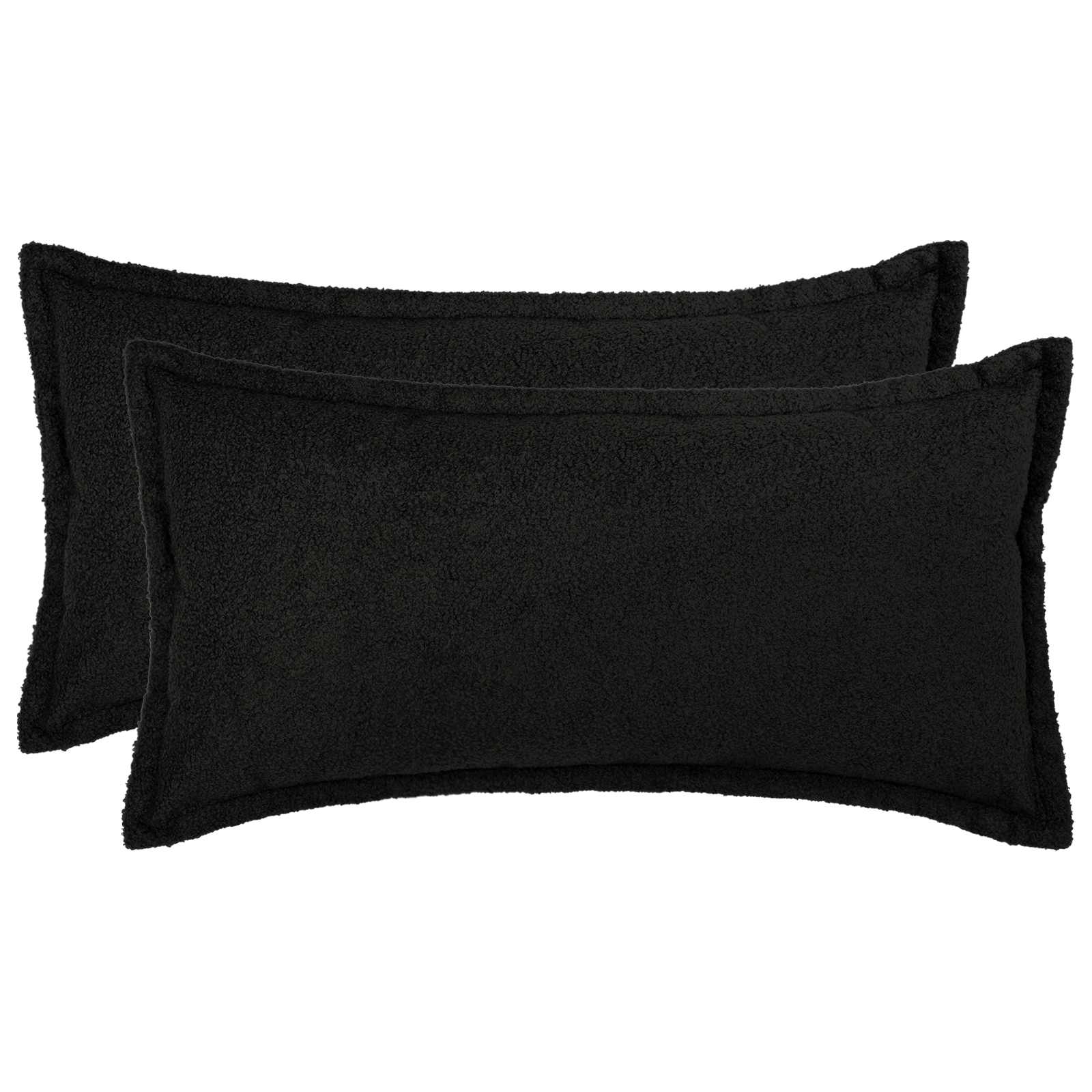 vidaXL Poszewka na poduszkę 2 pcs HOUTEN Czarny 40 x 80 cm Bouclé