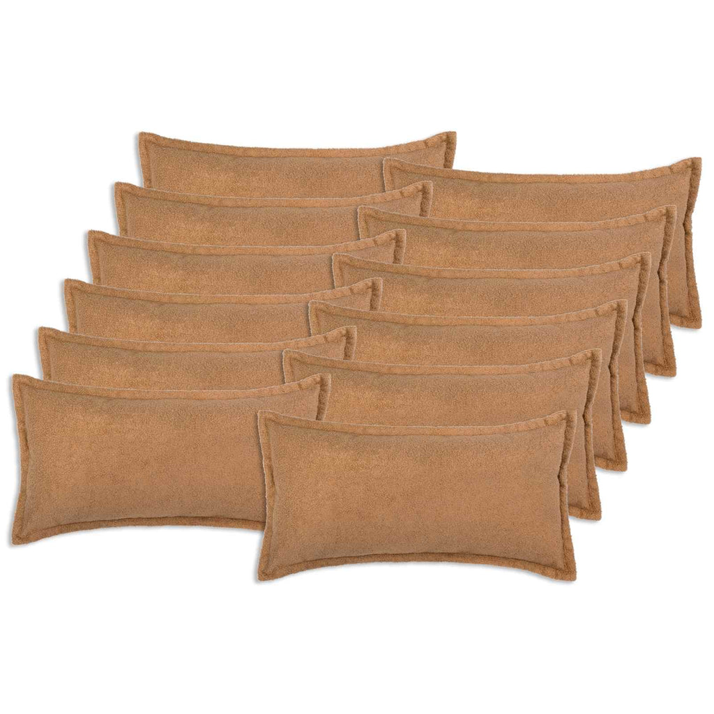 vidaXL Poszewka na poduszkę 12 pcs HOUTEN Beżowy 40 x 80 cm Bouclé