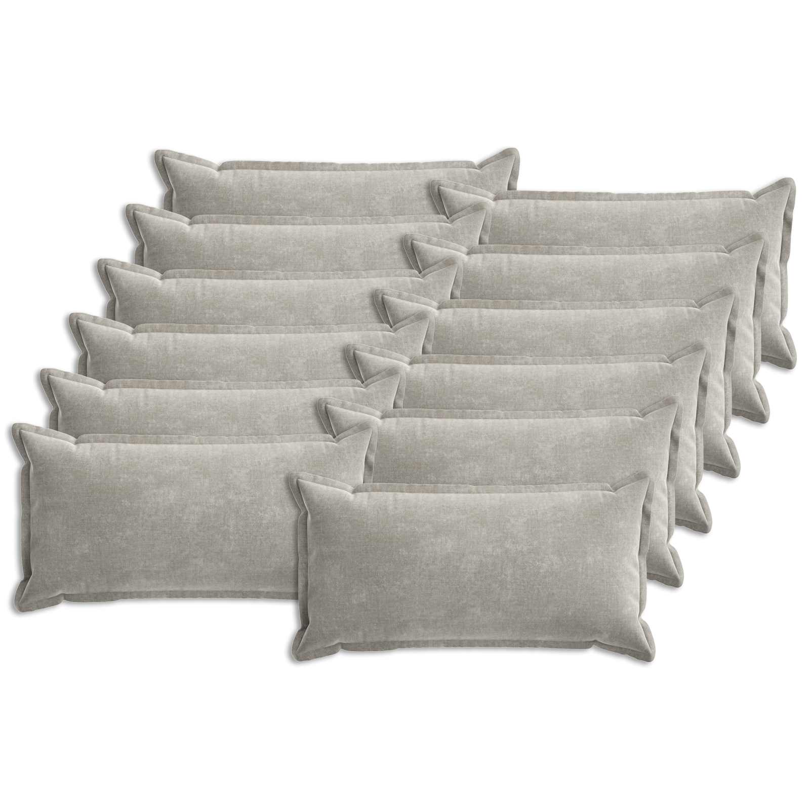 vidaXL Poszewka na poduszkę 12 pcs HOUTEN jasnoszary 40 x 80 cm
