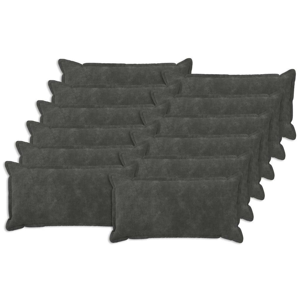 vidaXL Poszewka na poduszkę 12 pcs HOUTEN antracytowy 40 x 80 cm