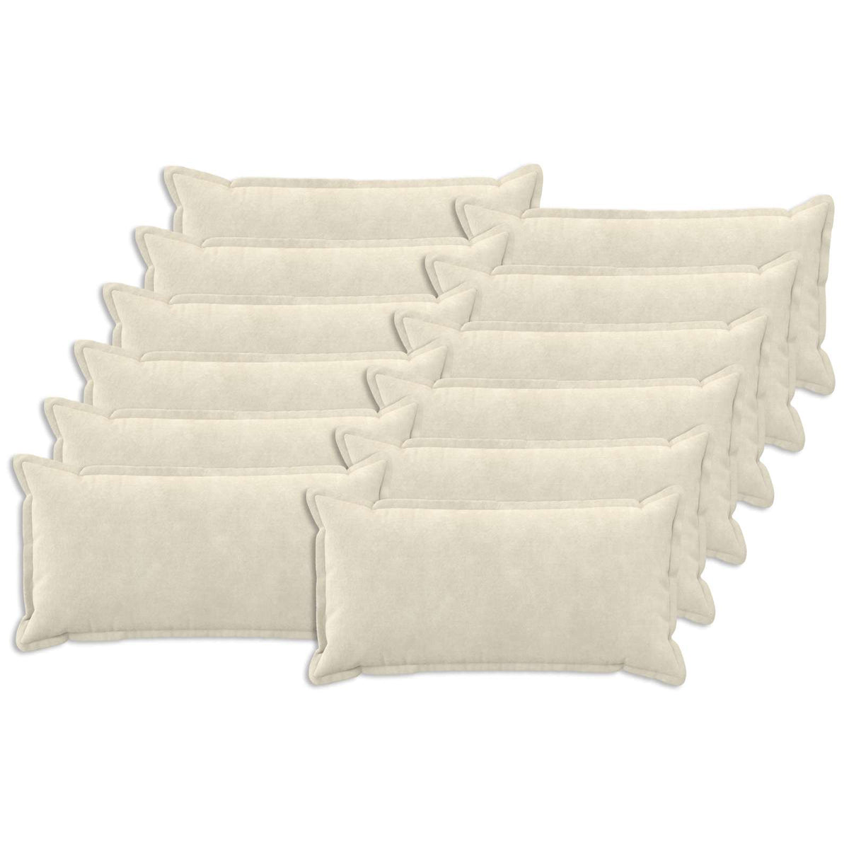 vidaXL Poszewka na poduszkę 12 pcs HOUTEN kremowy 40 x 80 cm