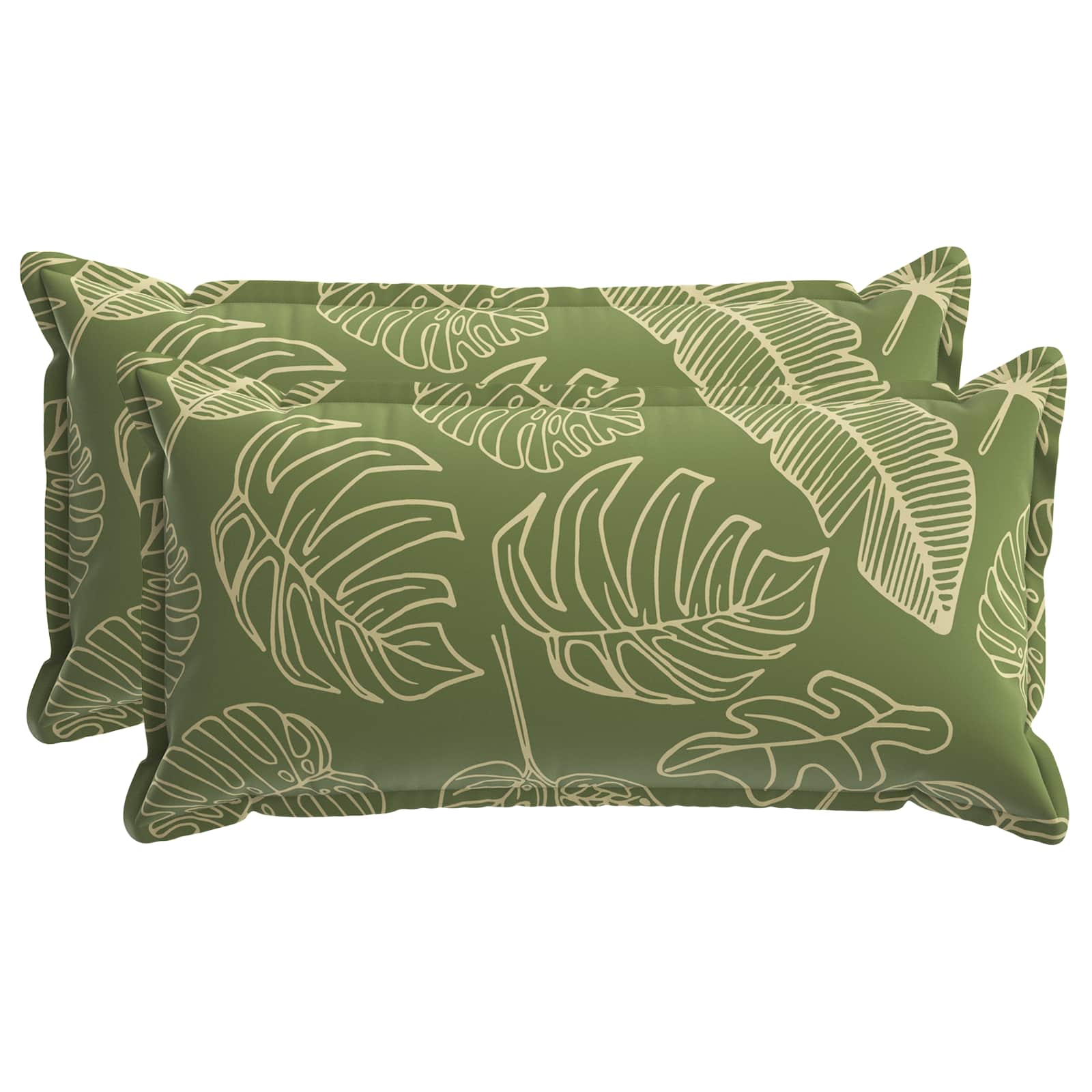 vidaXL Poszewka na poduszkę 2 szt. HOUTEN Wzór liścia 40 x 80 cm