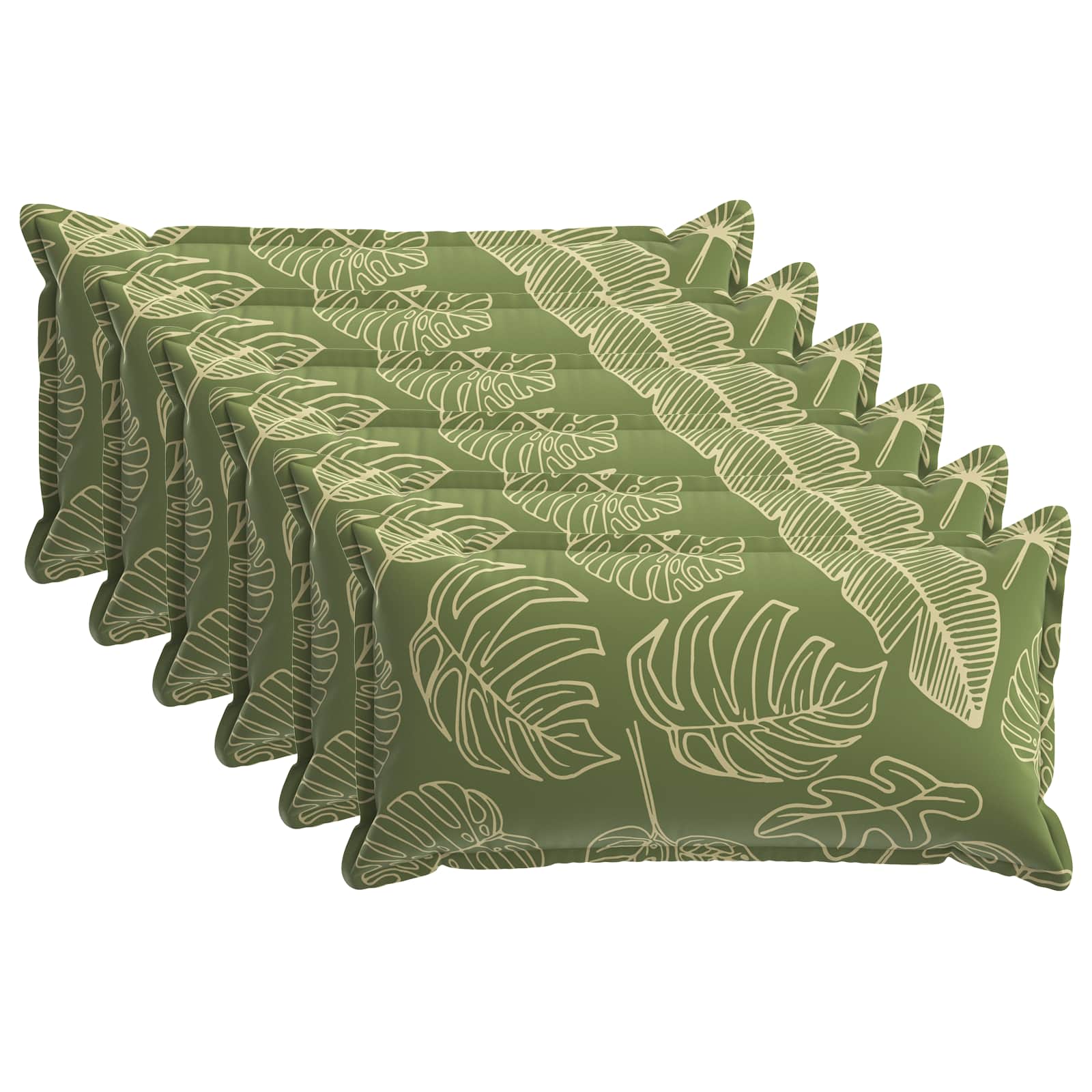 vidaXL Poszewka na poduszkę 6 szt. HOUTEN Wzór liścia 40 x 80 cm