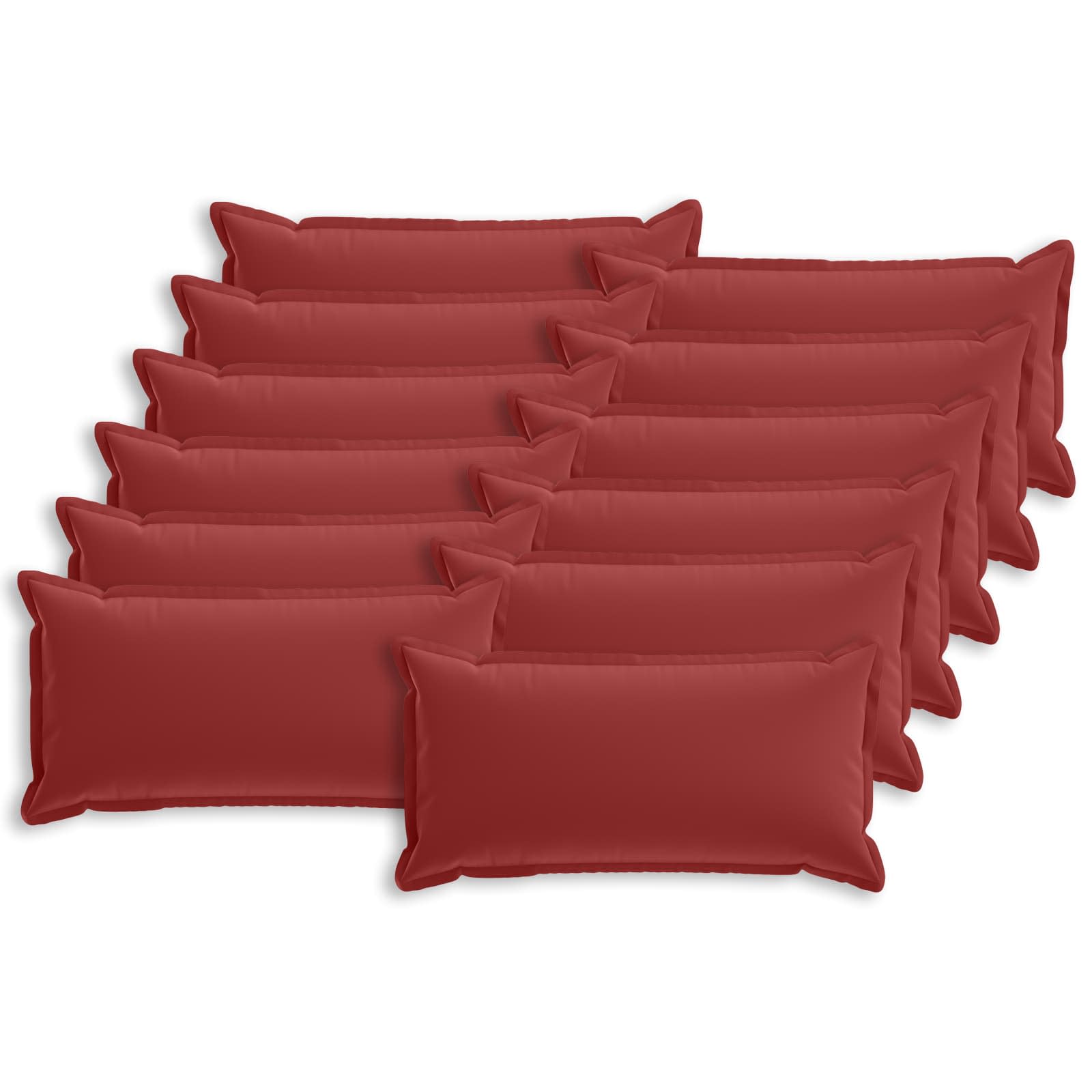 vidaXL Poszewka na poduszkę 12 szt. HOUTEN Czerwone wino 40 x 80 cm
