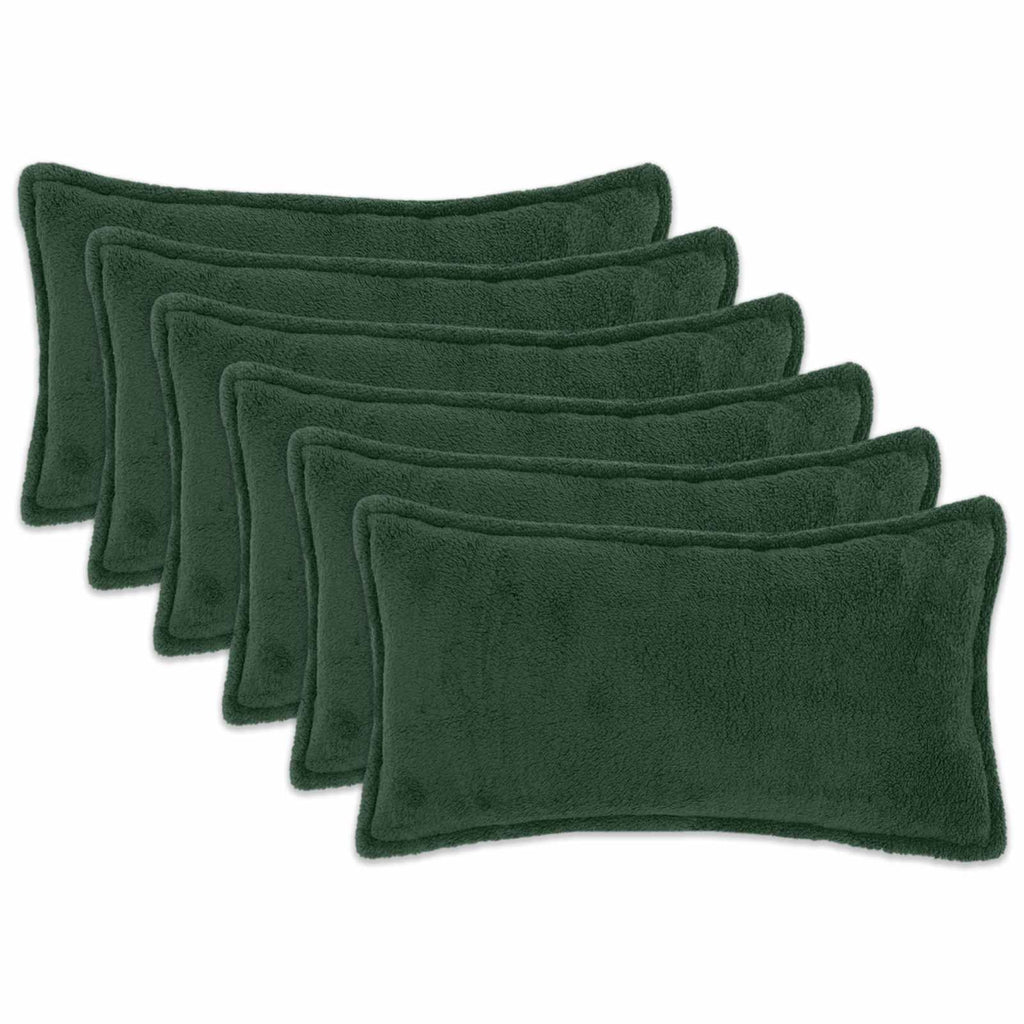 vidaXL Poszewka na poduszkę 6 pcs HOUTEN Ciemnozielony 40 x 80 cm