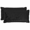 vidaXL Poszewka na poduszkę 2 pcs HOUTEN Czarny 40 x 80 cm Flanela