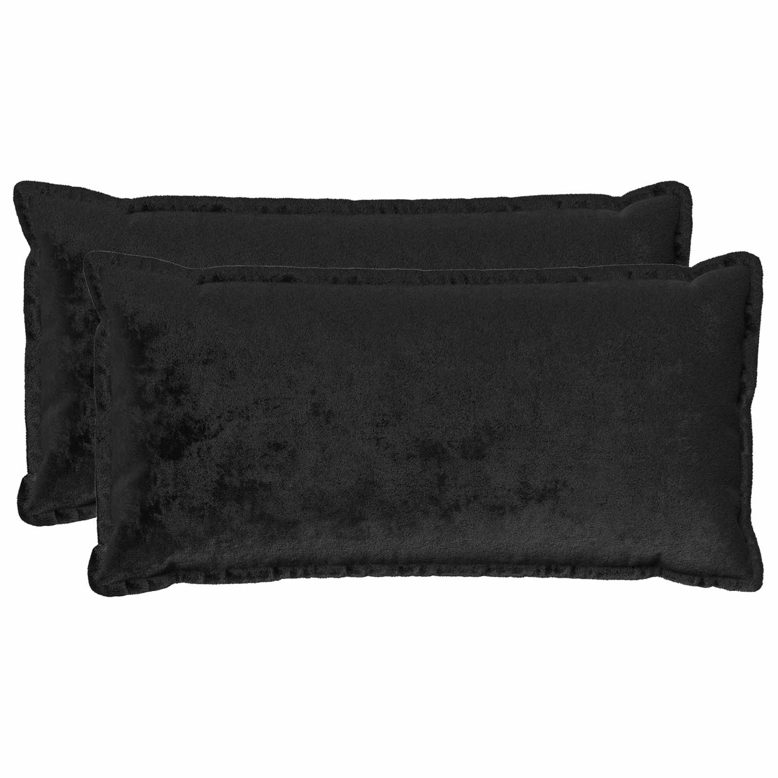 vidaXL Poszewka na poduszkę 2 pcs HOUTEN Czarny 40 x 80 cm Flanela