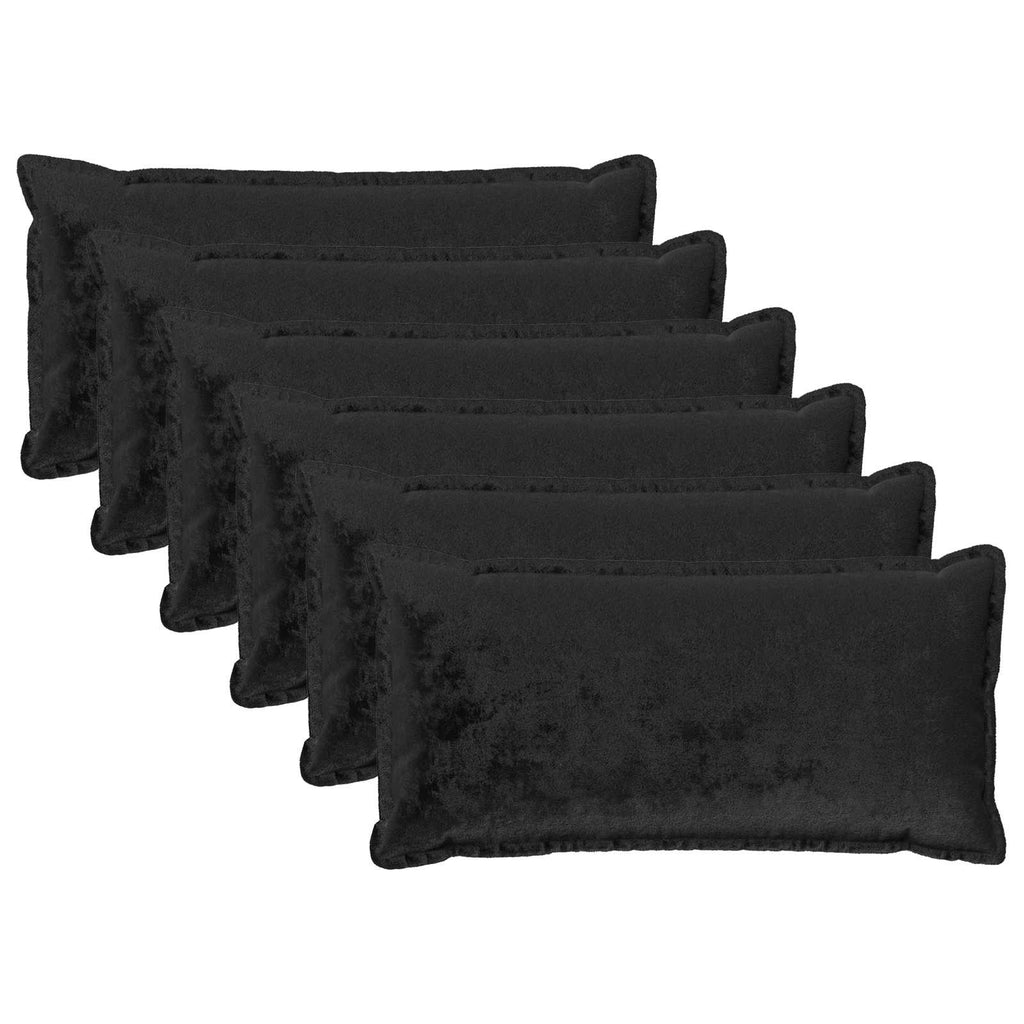 vidaXL Poszewka na poduszkę 6 pcs HOUTEN Czarny 40 x 80 cm Flanela