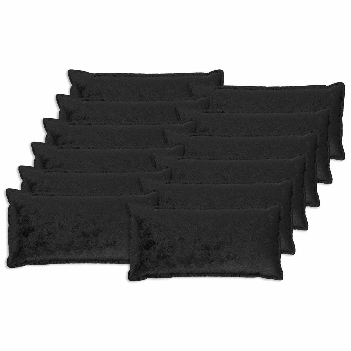 vidaXL Poszewka na poduszkę 12 pcs HOUTEN Czarny 40 x 80 cm Flanela