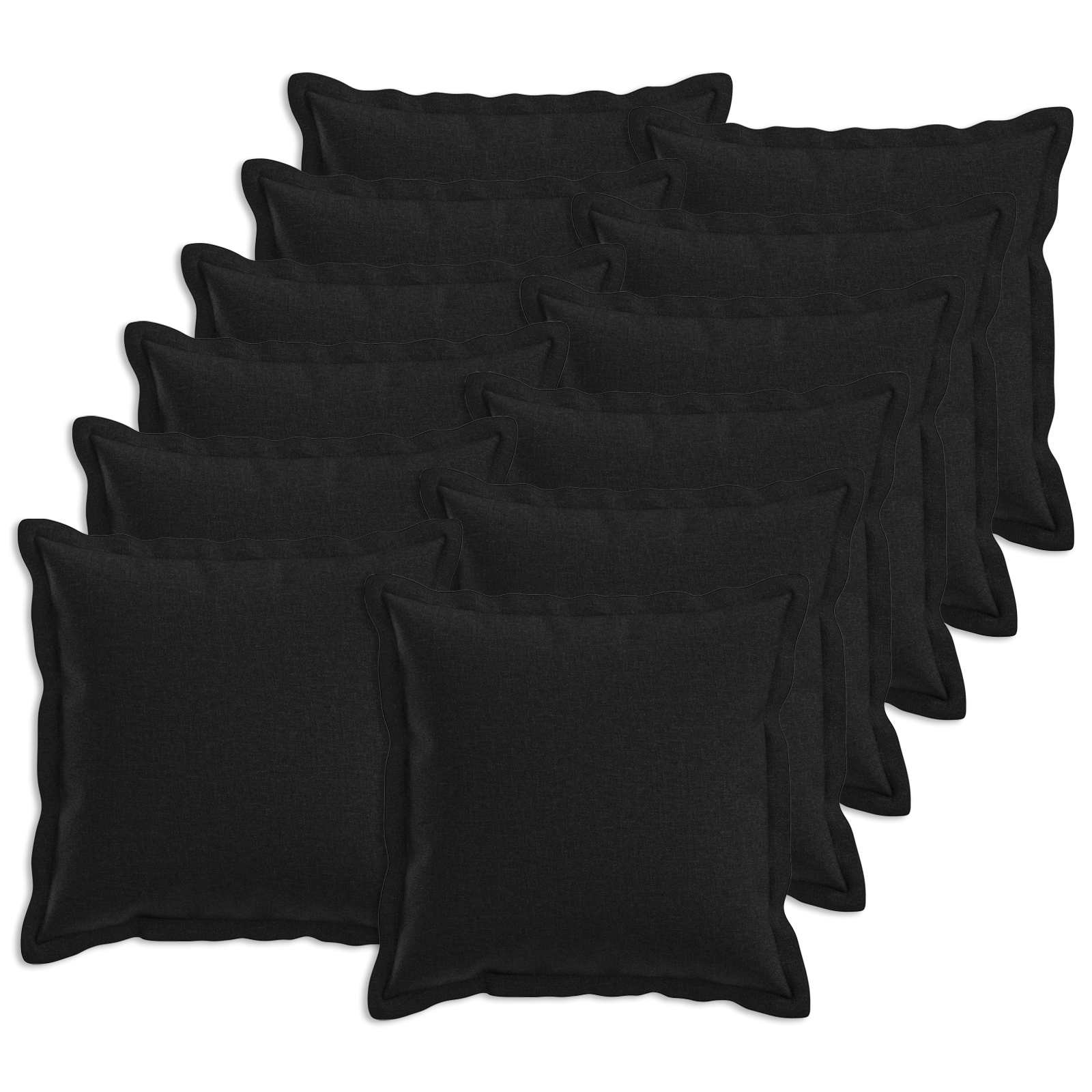vidaXL Poszewka na poduszkę 12 pcs HOUTEN Czarny 45 x 45 cm