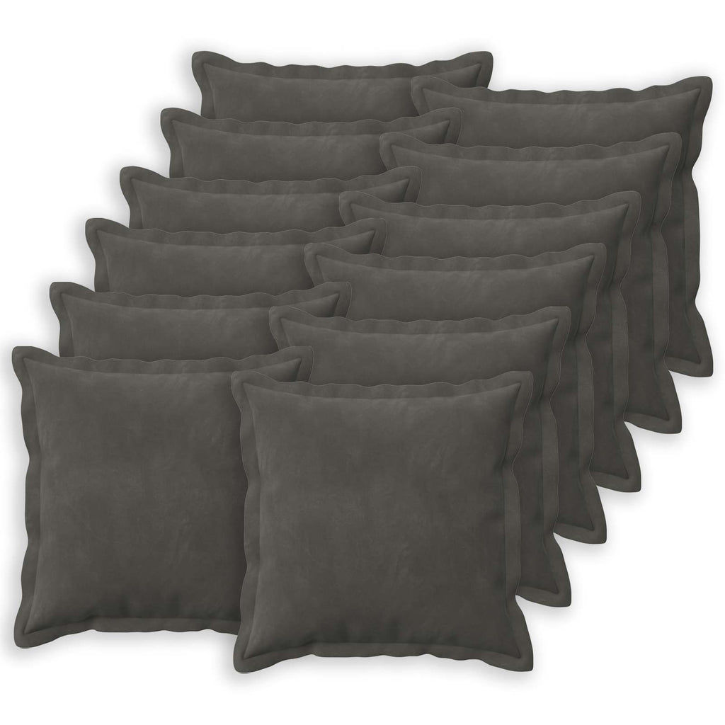 vidaXL Poszewka na poduszkę 12 pcs HOUTEN ciemnoszary 45 x 45 cm Welur
