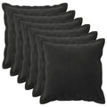 vidaXL Poszewka na poduszkę 6 pcs HOUTEN Czarny 45 x 45 cm Welur