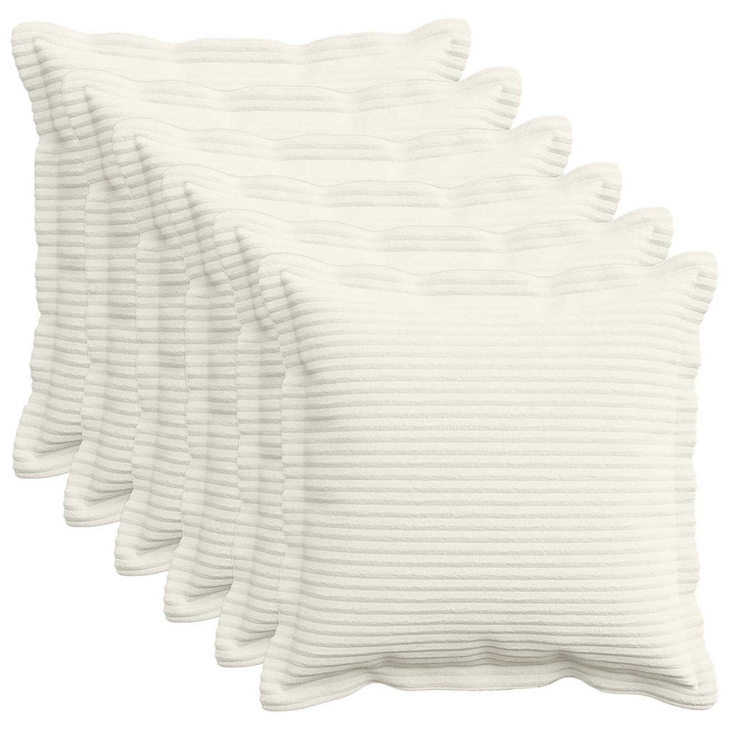 vidaXL Poszewka na poduszkę 6 szt. HOUTEN kremowy 45 x 45 cm sztruks
