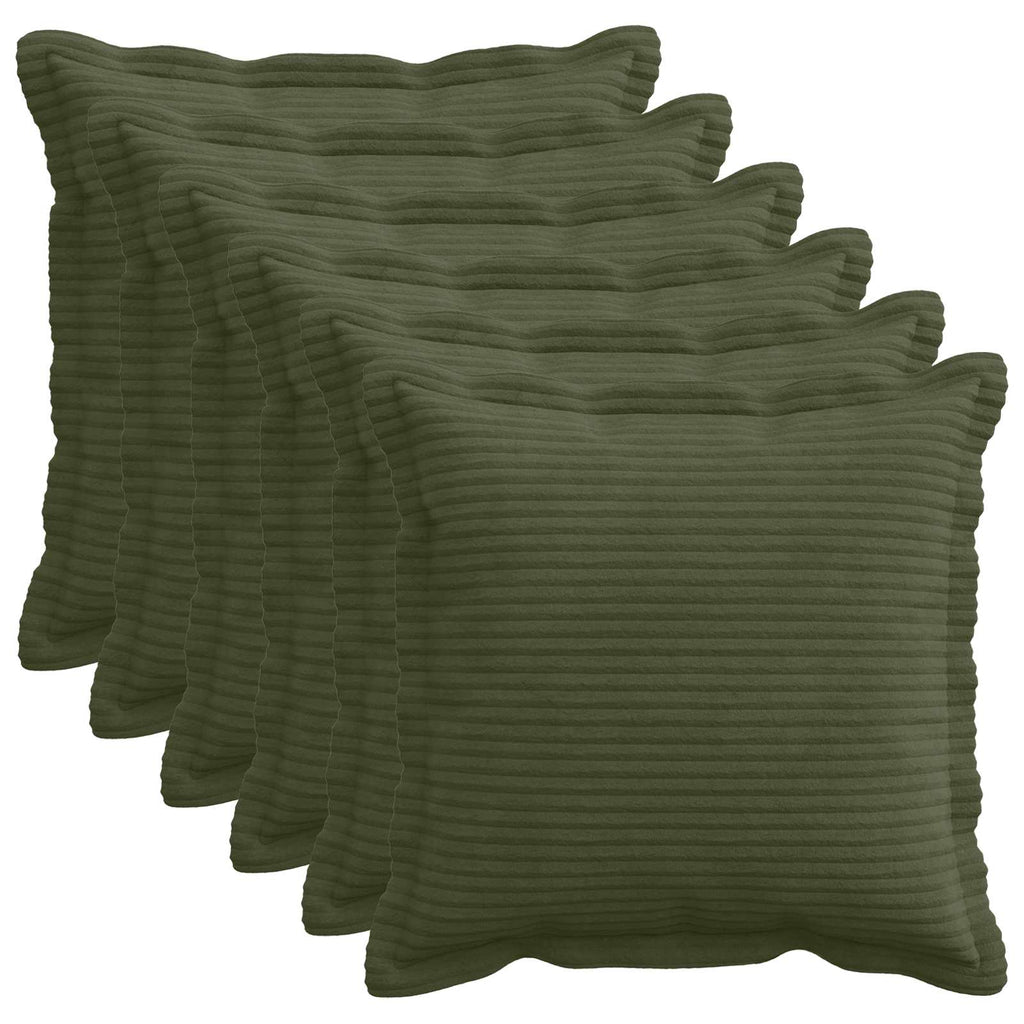 vidaXL Poszewka na poduszkę 6 szt. HOUTEN zielony 45 x 45 cm sztruks