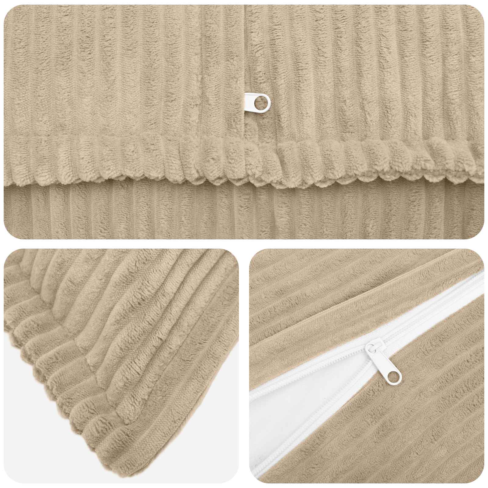 vidaXL Poszewka na poduszkę 12 szt. HOUTEN Szarobeżowy 45 x 45 cm