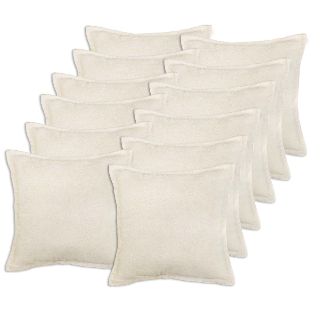 vidaXL Poszewka na poduszkę 12 pcs HOUTEN kremowy 45 x 45 cm Bouclé