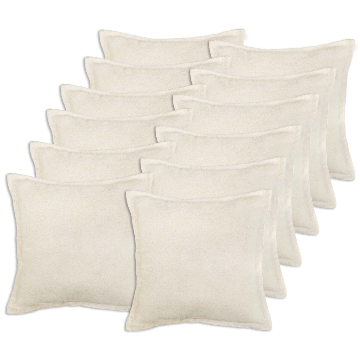 vidaXL Poszewka na poduszkę 12 pcs HOUTEN kremowy 45 x 45 cm Bouclé