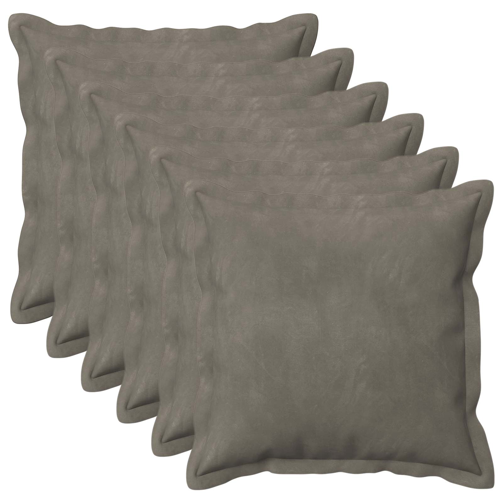 vidaXL Poszewka na poduszkę 6 pcs HOUTEN jasnoszary 50 x 50 cm Welur