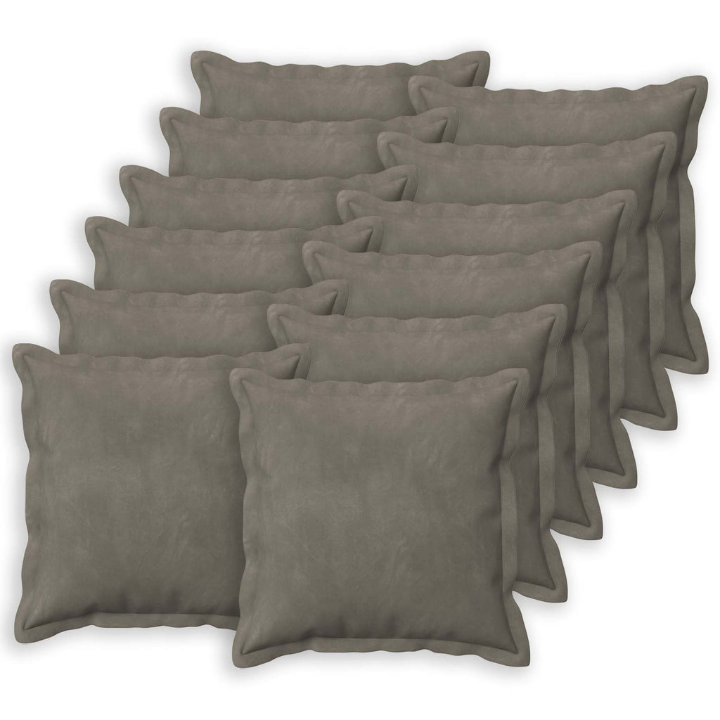 vidaXL Poszewka na poduszkę 12 pcs HOUTEN jasnoszary 50 x 50 cm Welur