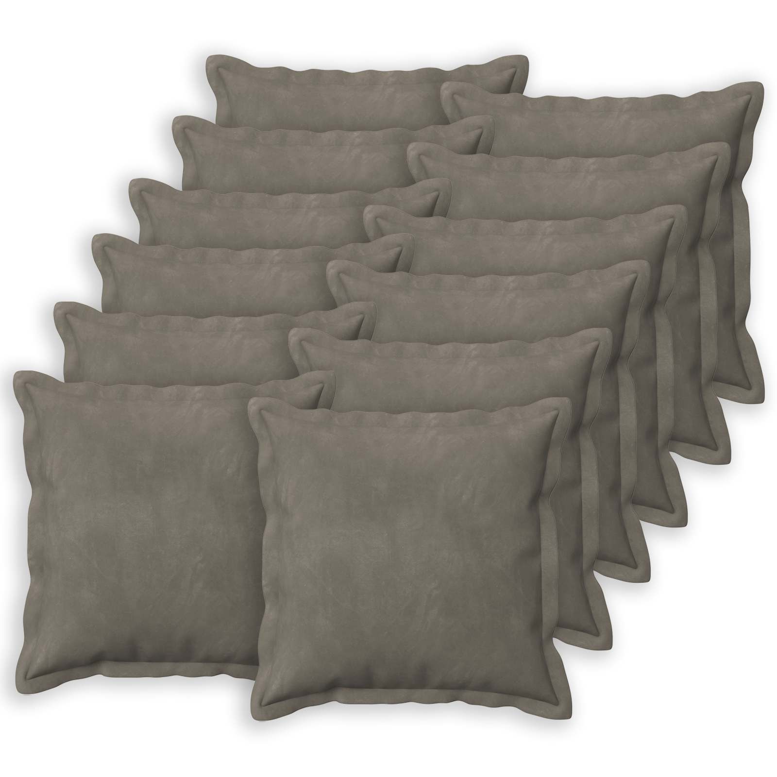 vidaXL Poszewka na poduszkę 12 pcs HOUTEN jasnoszary 50 x 50 cm Welur