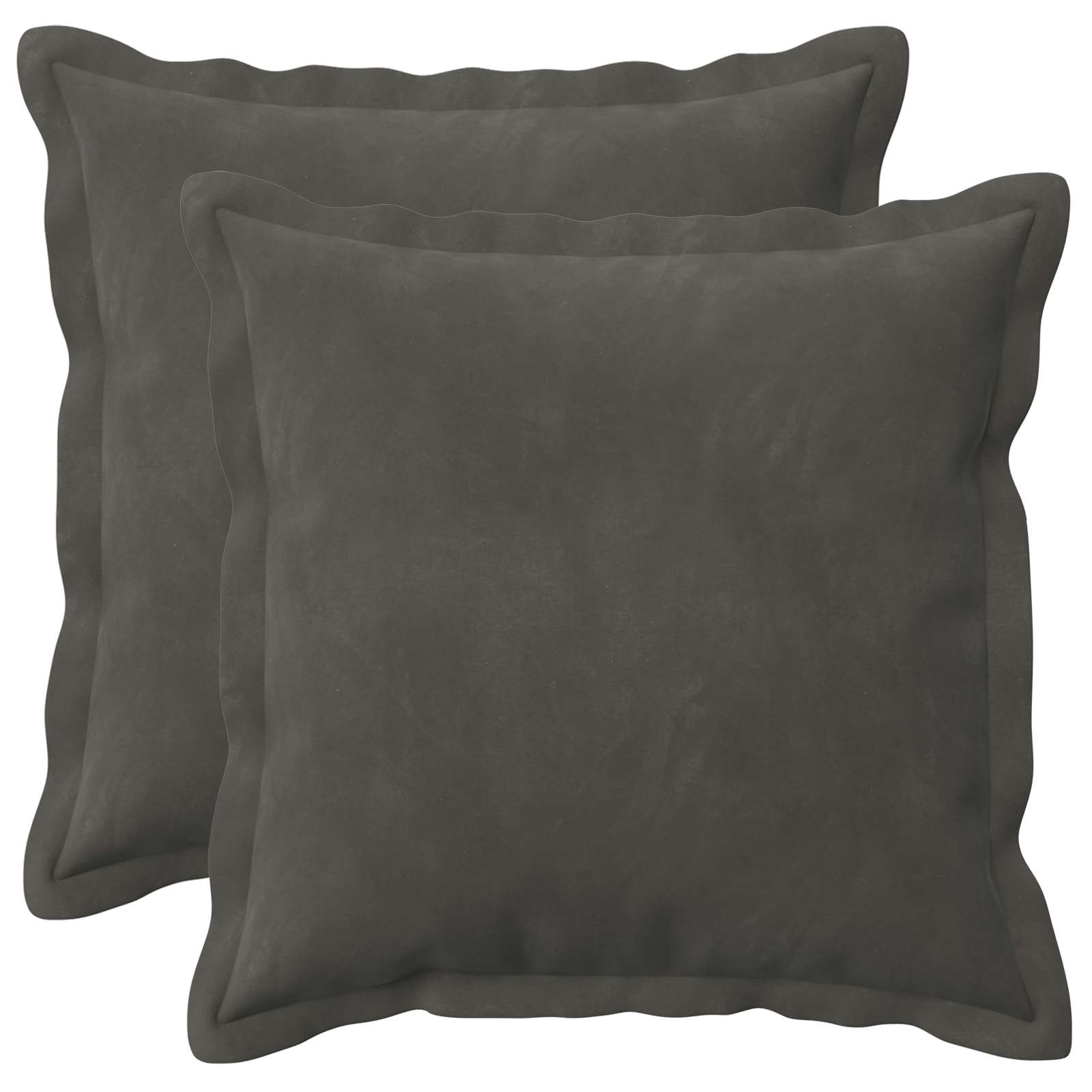 vidaXL Poszewka na poduszkę 2 pcs HOUTEN ciemnoszary 50 x 50 cm Welur