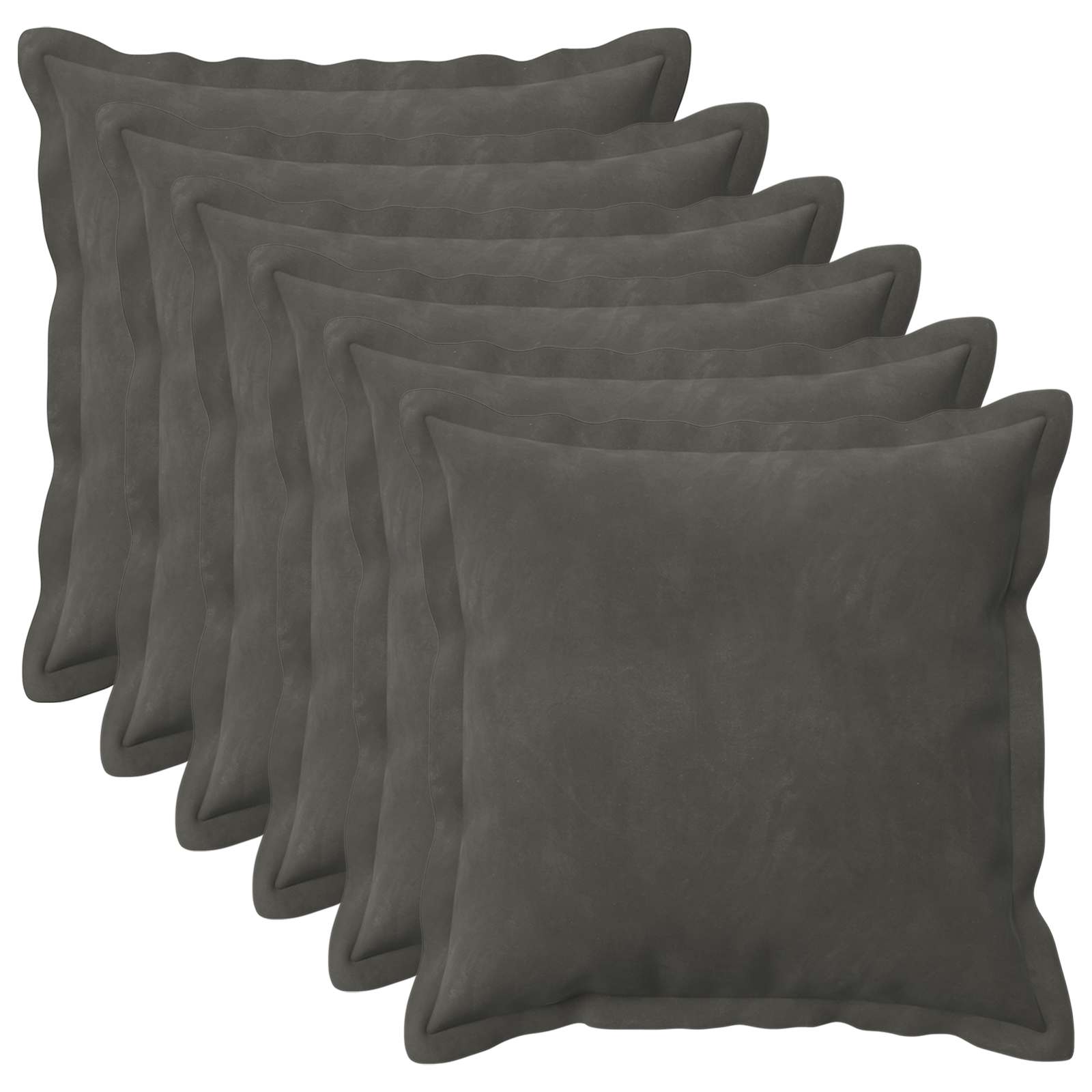 vidaXL Poszewka na poduszkę 6 pcs HOUTEN ciemnoszary 50 x 50 cm Welur