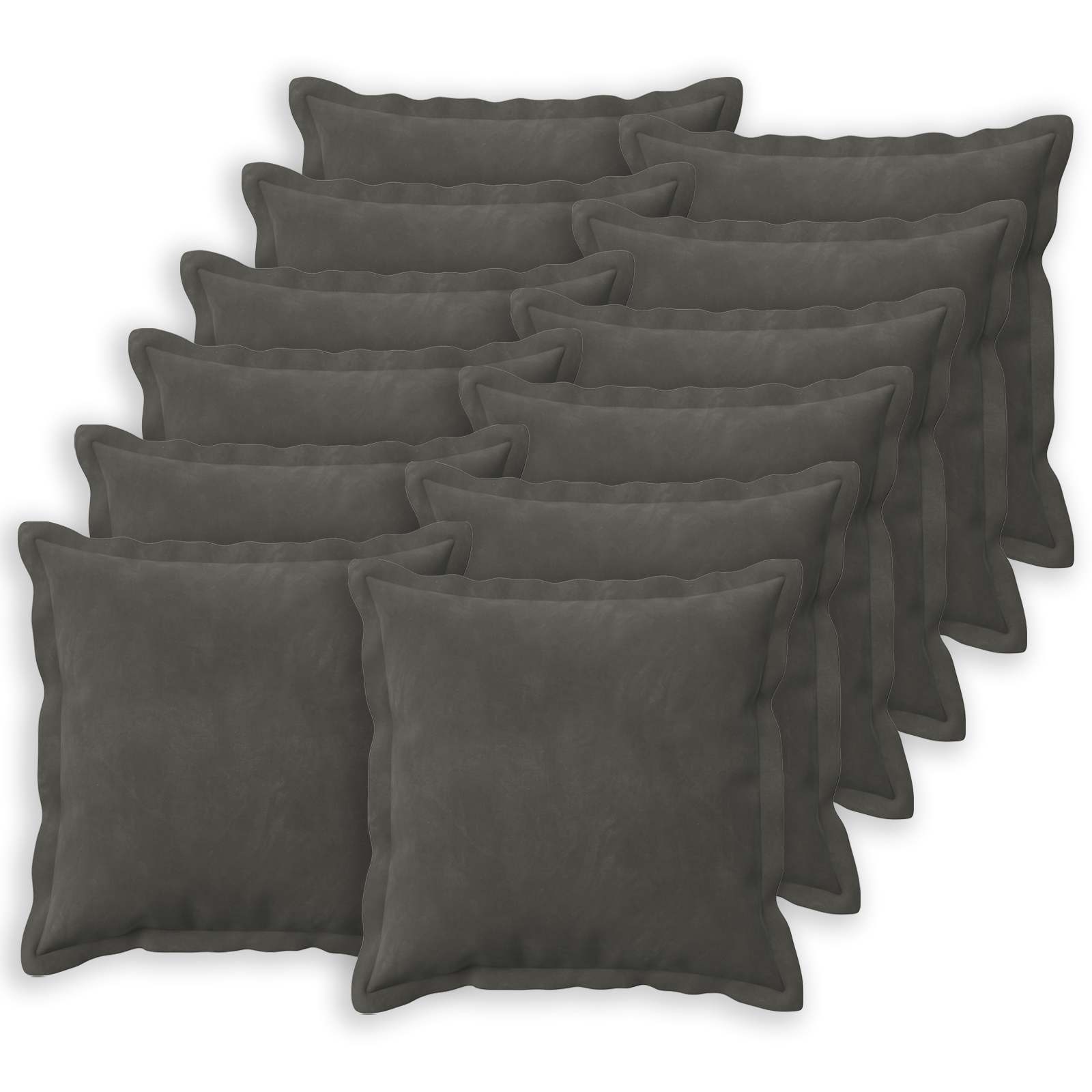 vidaXL Poszewka na poduszkę 12 pcs HOUTEN ciemnoszary 50 x 50 cm Welur