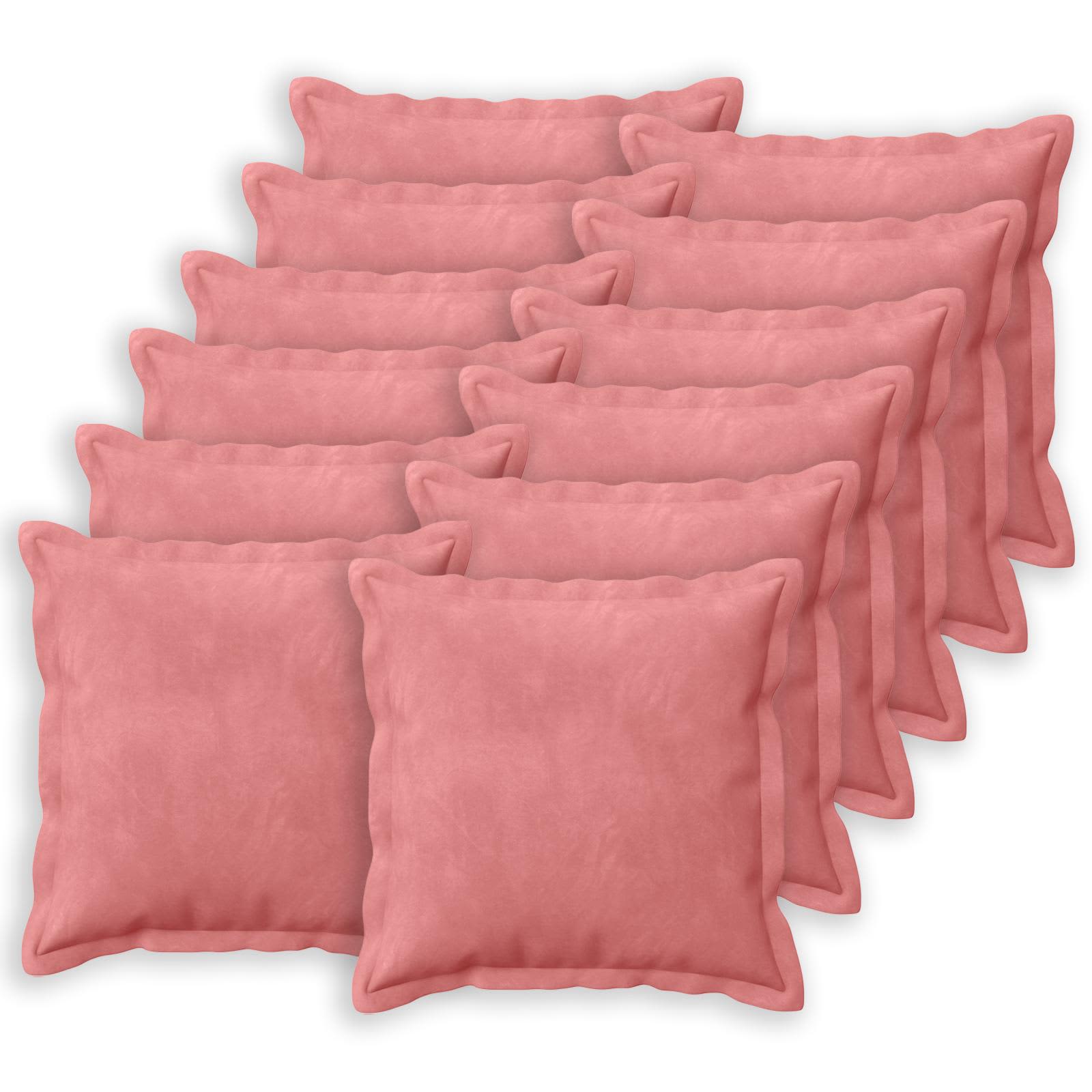 vidaXL Poszewka na poduszkę 12 pcs HOUTEN różowy 50 x 50 cm Welur