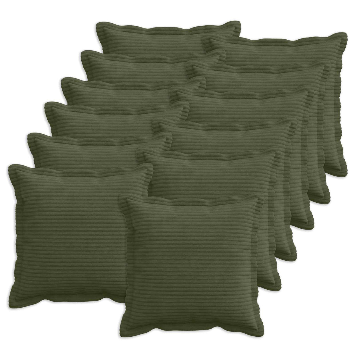 vidaXL Poszewka na poduszkę 12 szt. HOUTEN zielony 50 x 50 cm sztruks