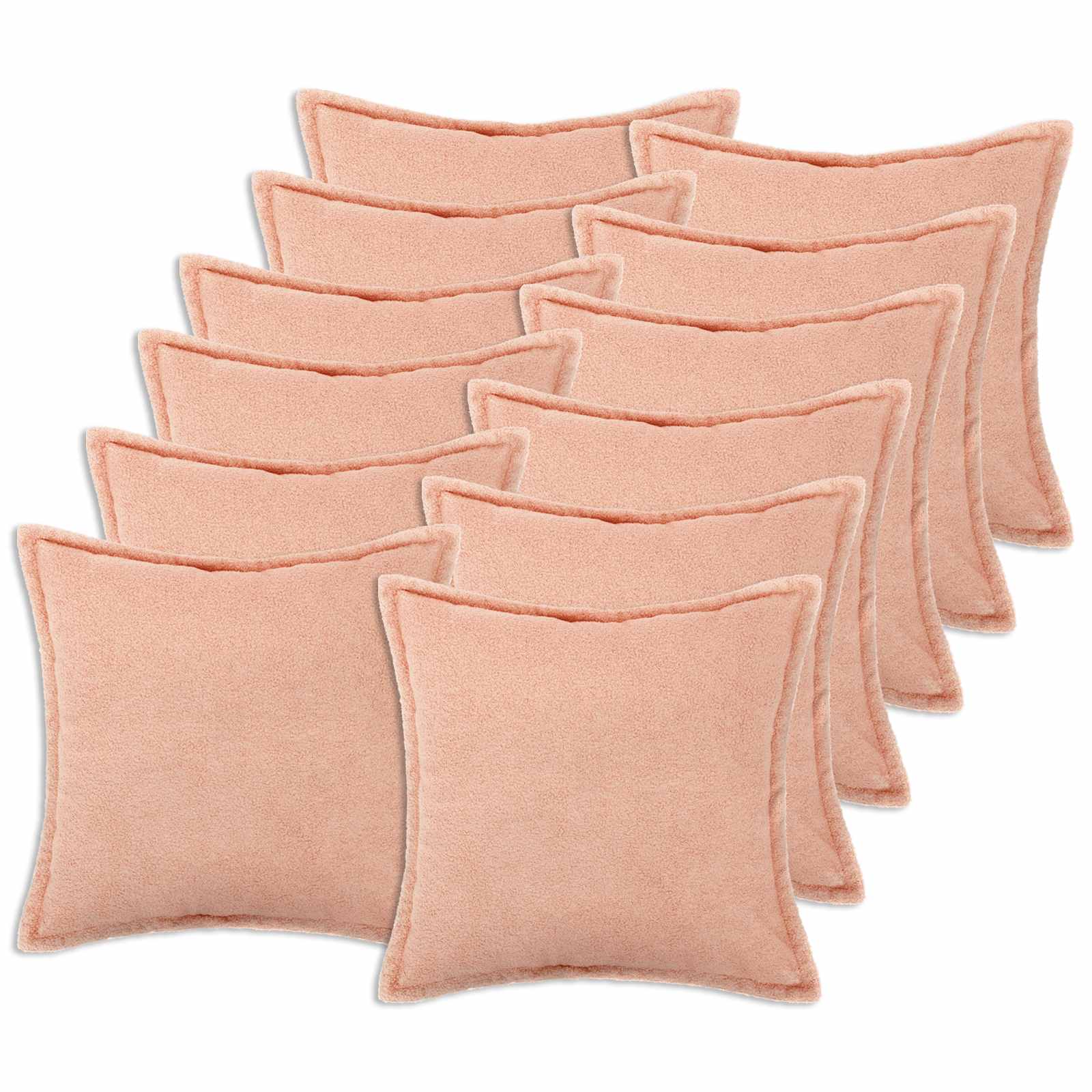 vidaXL Poszewka na poduszkę 12 pcs HOUTEN różowy 50 x 50 cm Bouclé