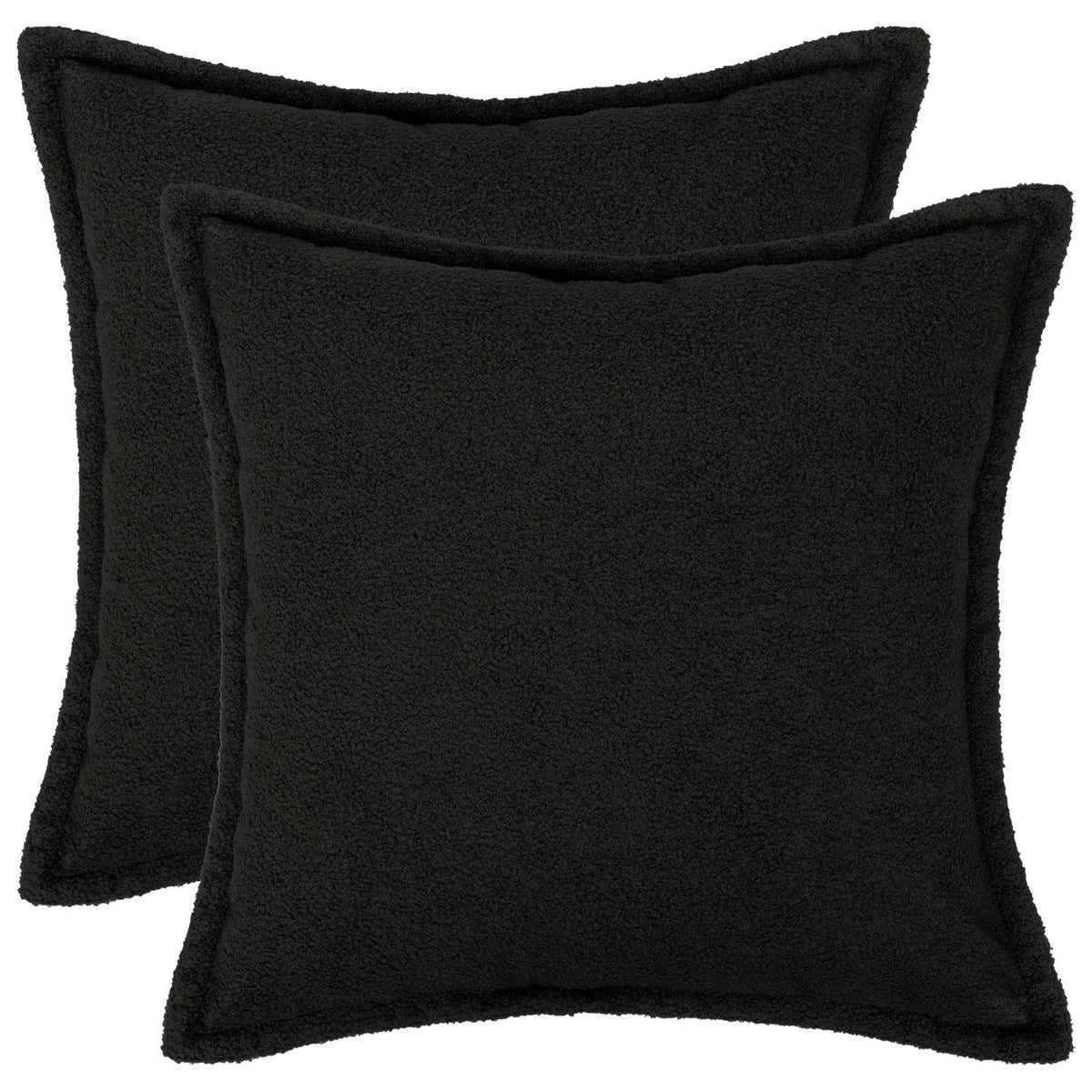 vidaXL Poszewka na poduszkę 2 pcs HOUTEN Czarny 50 x 50 cm Bouclé