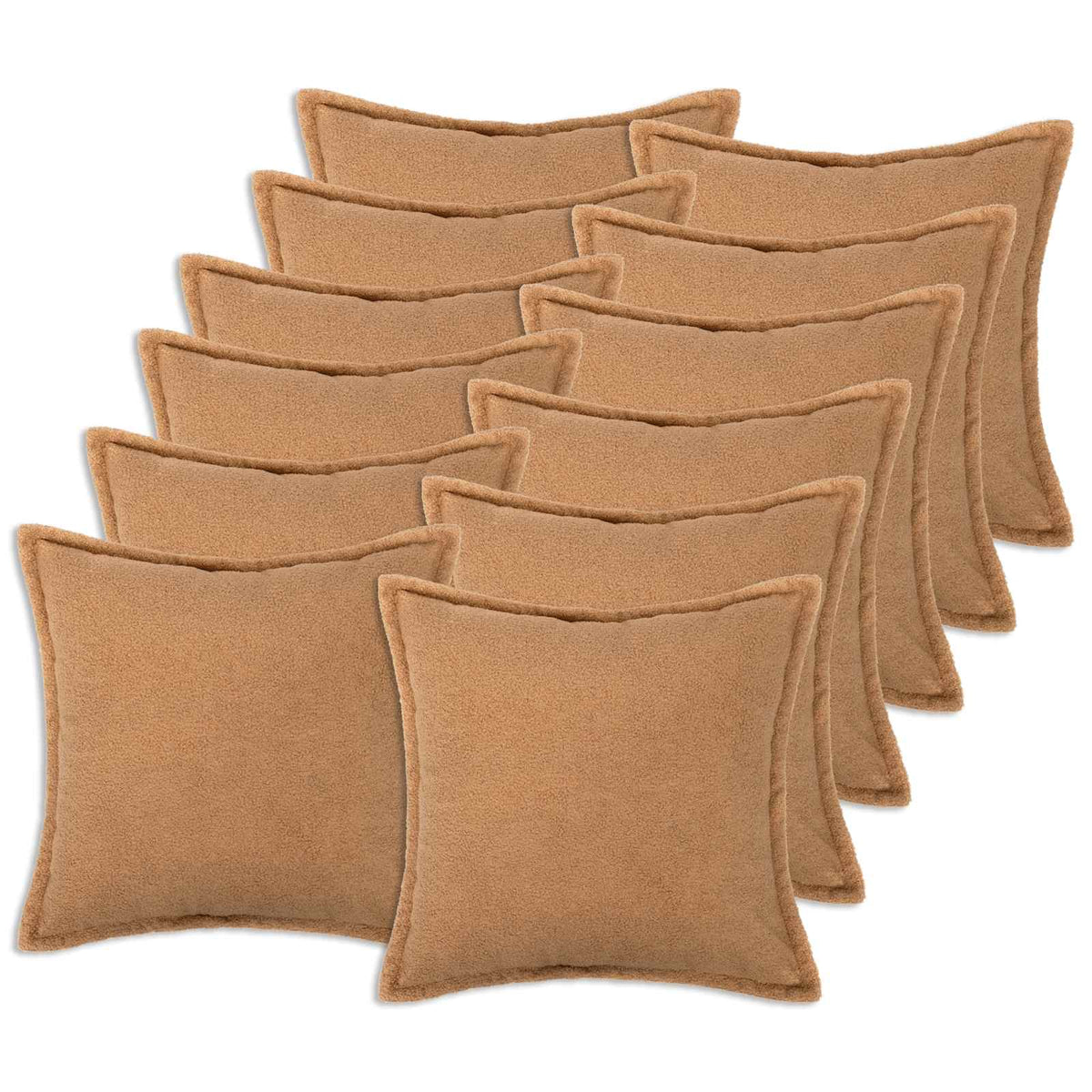 vidaXL Poszewka na poduszkę 12 pcs HOUTEN Beżowy 50 x 50 cm Bouclé