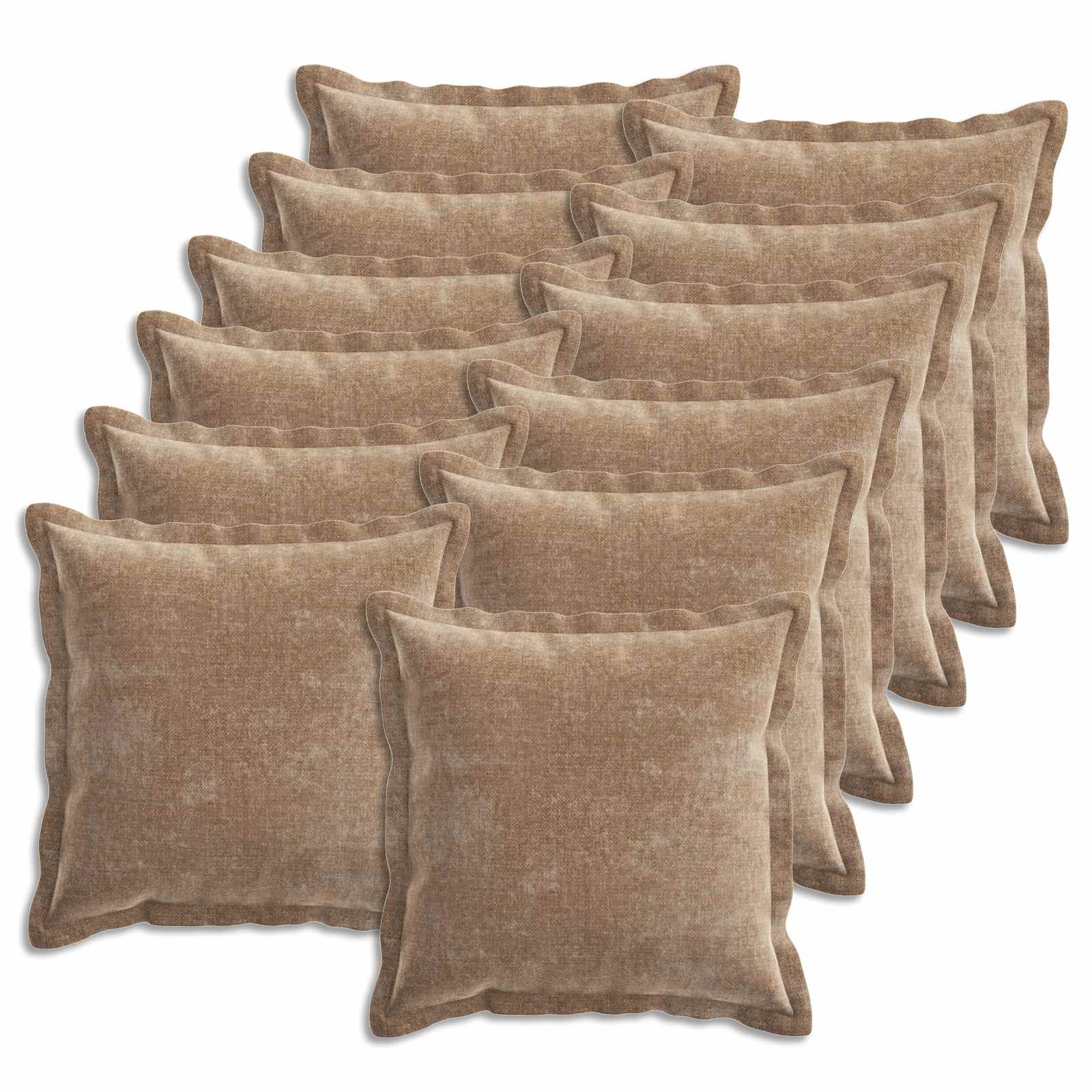 vidaXL Poszewka na poduszkę 12 pcs HOUTEN brązowy 50 x 50 cm