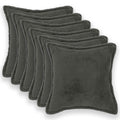 vidaXL Poszewka na poduszkę 6 pcs HOUTEN ciemnoszary 50 x 50 cm Bouclé
