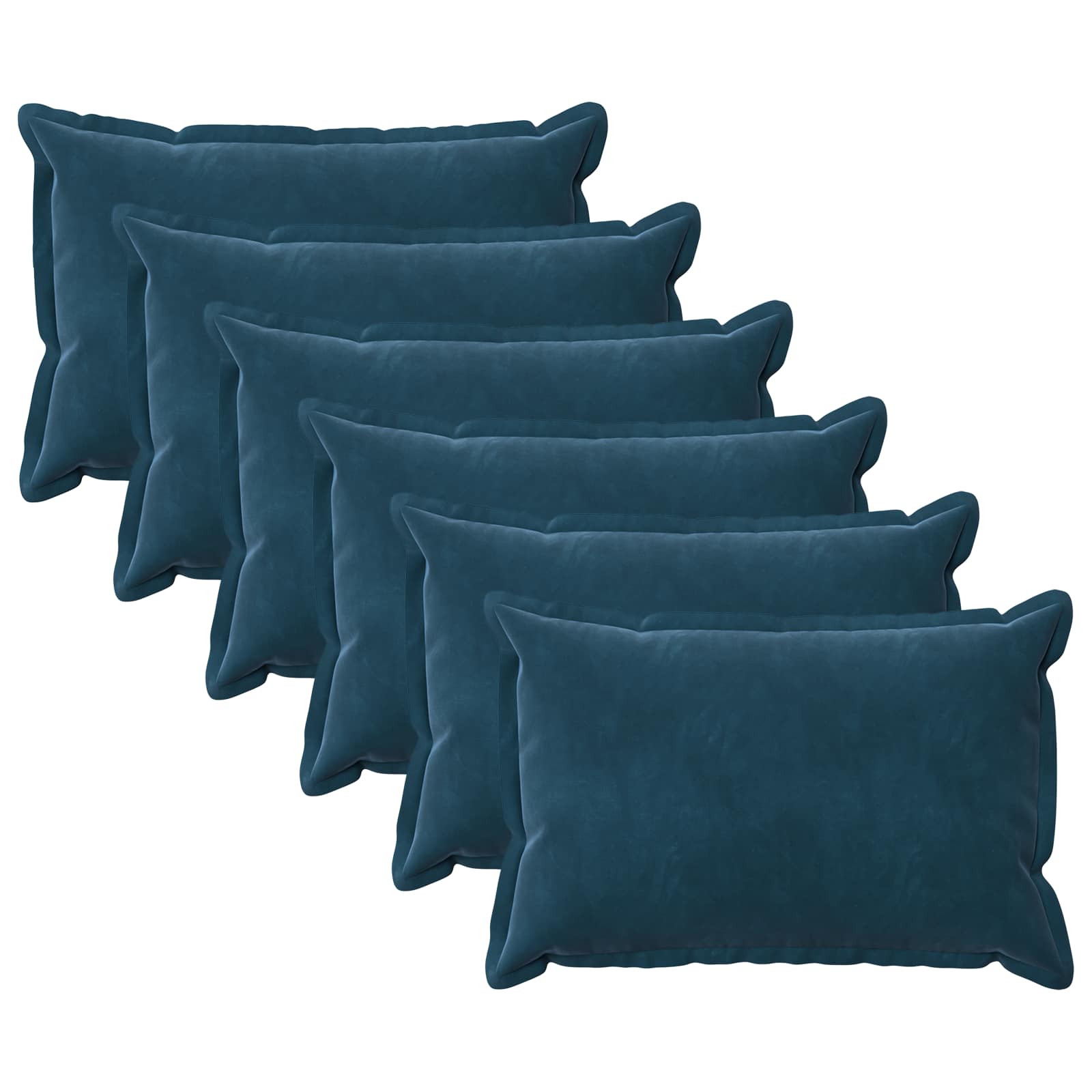 vidaXL Poszewka na poduszkę 6 pcs HOUTEN niebieski 50 x 70 cm Welur
