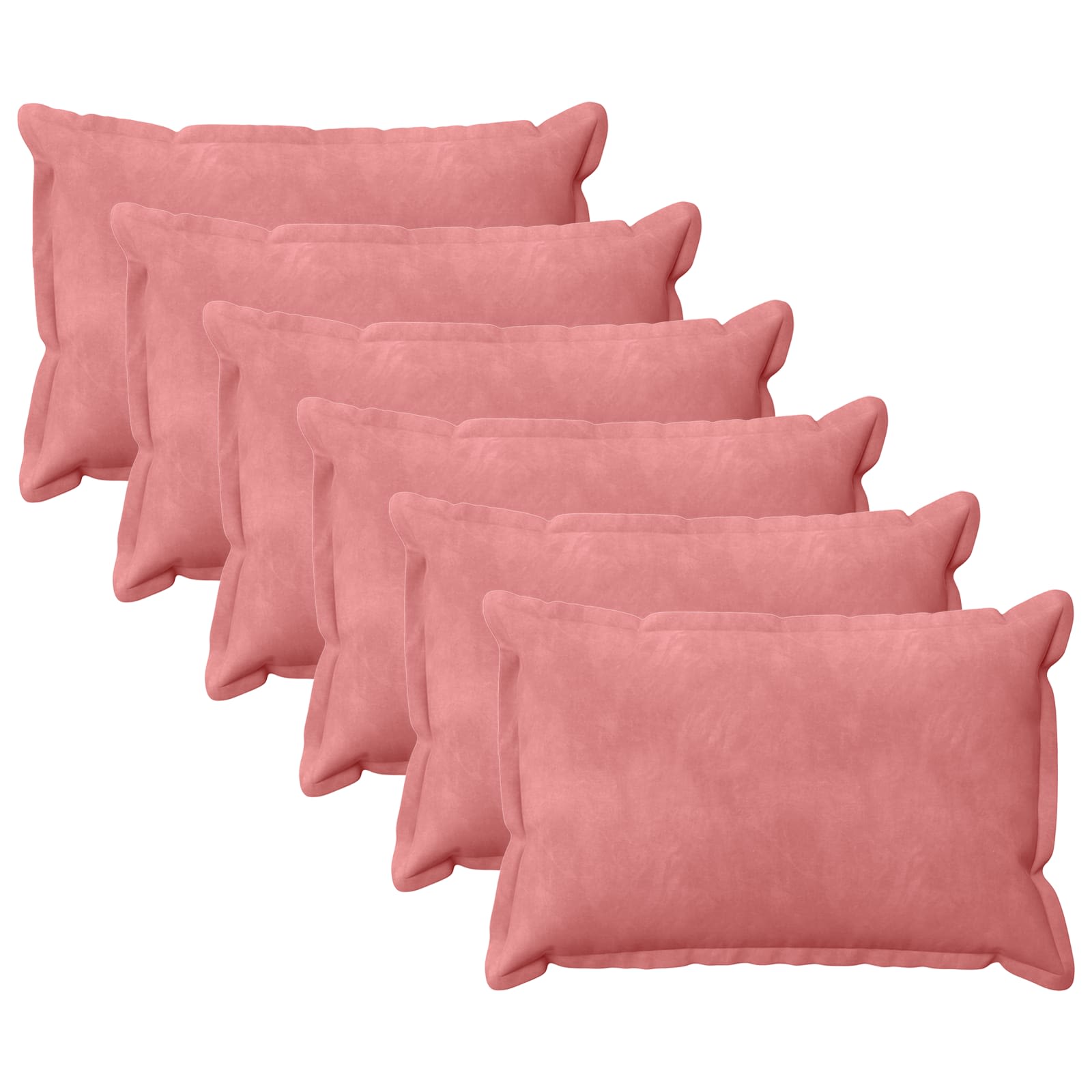 vidaXL Poszewka na poduszkę 6 pcs HOUTEN różowy 50 x 70 cm Welur
