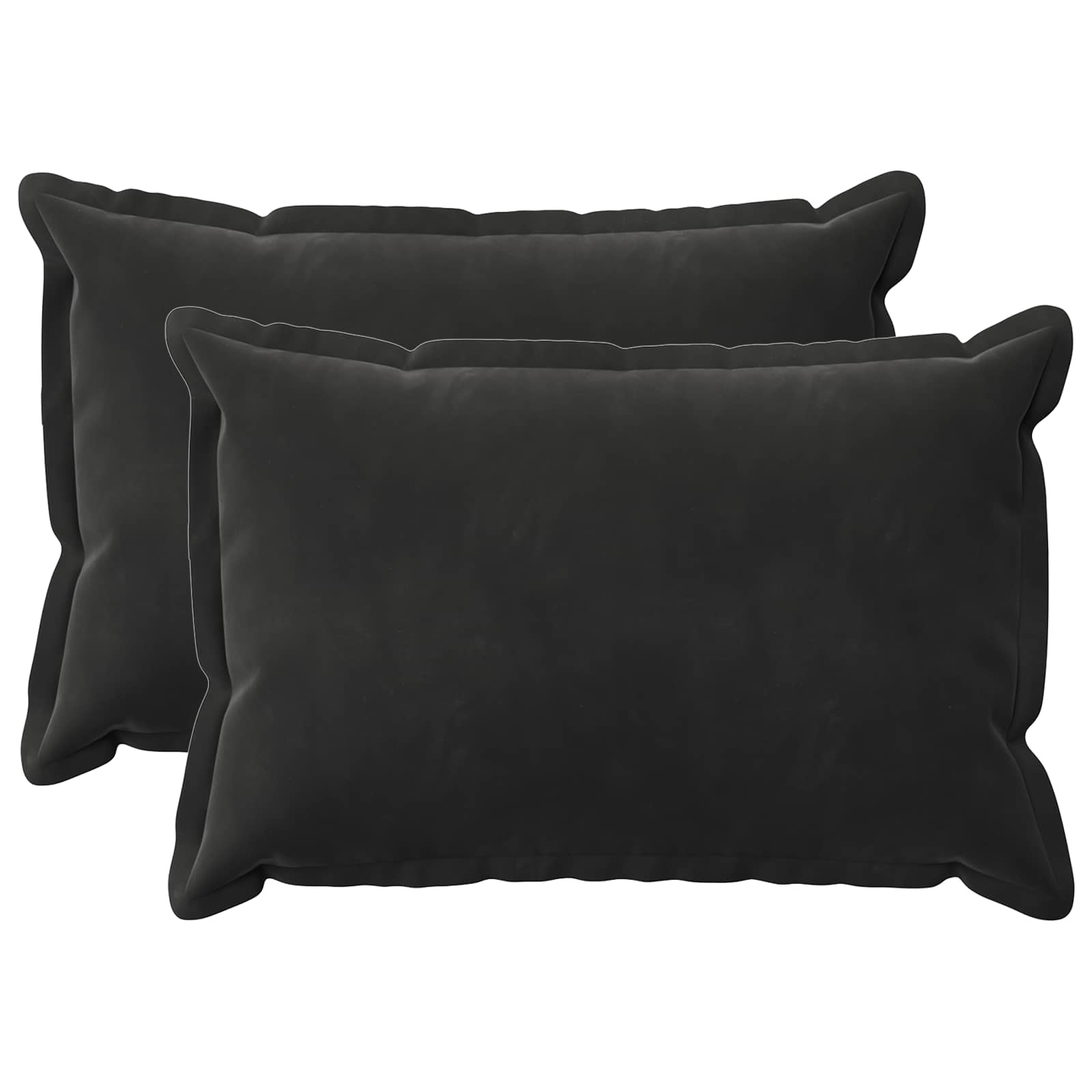 vidaXL Poszewka na poduszkę 2 pcs HOUTEN Czarny 50 x 70 cm Welur