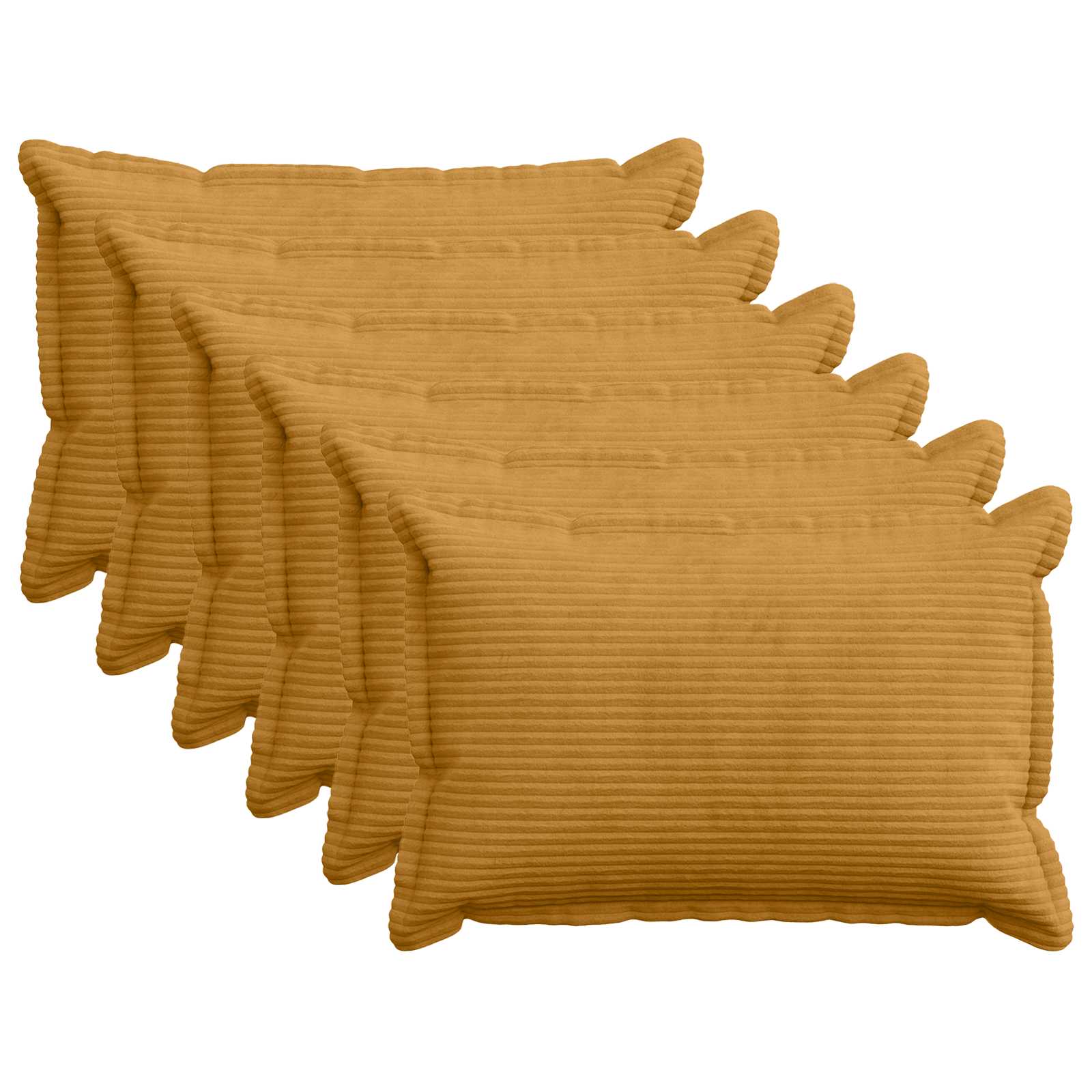 vidaXL Poszewka na poduszkę 6 szt. HOUTEN żółty 50 x 70 cm sztruks