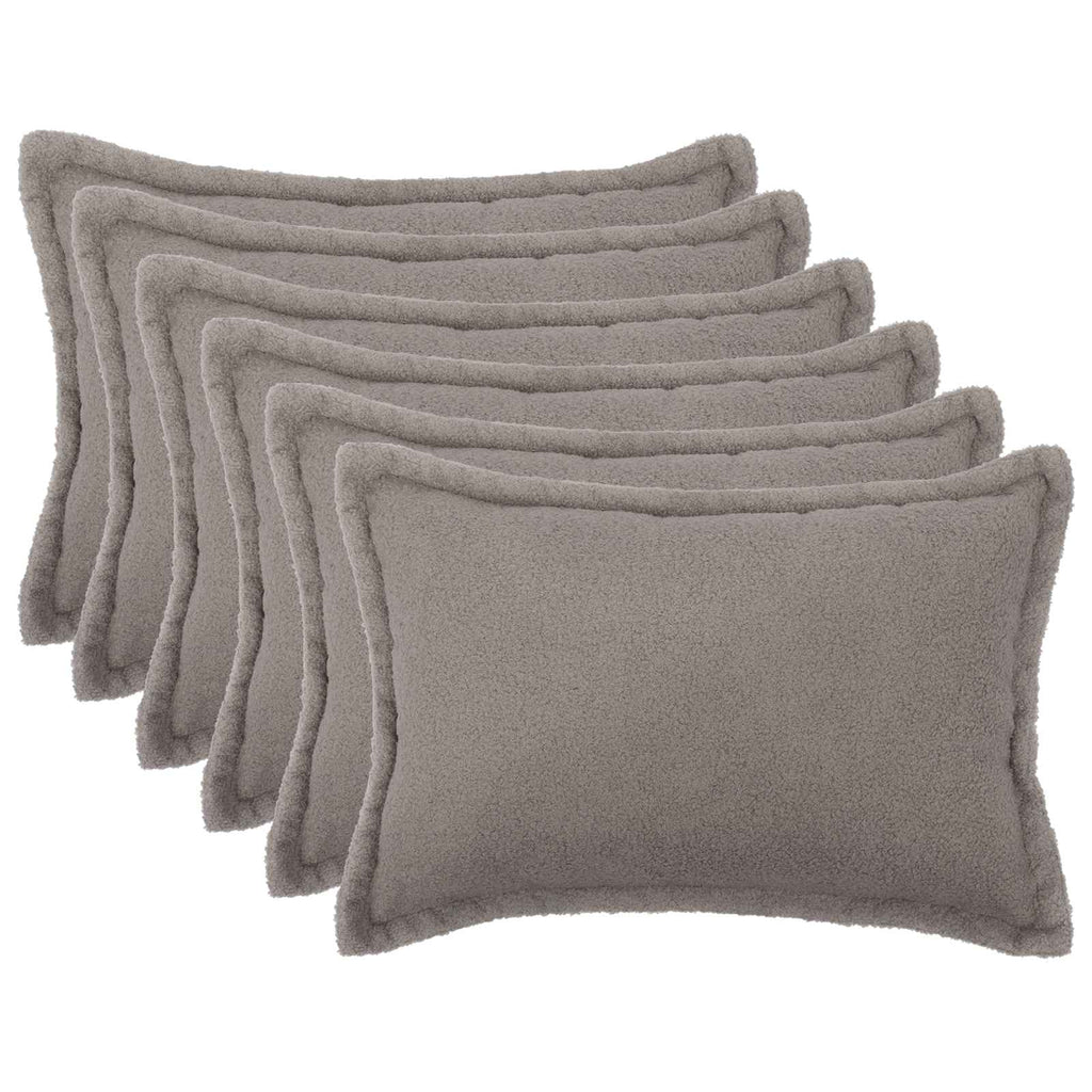vidaXL Poszewka na poduszkę 6 pcs HOUTEN jasnoszary 50 x 70 cm Bouclé