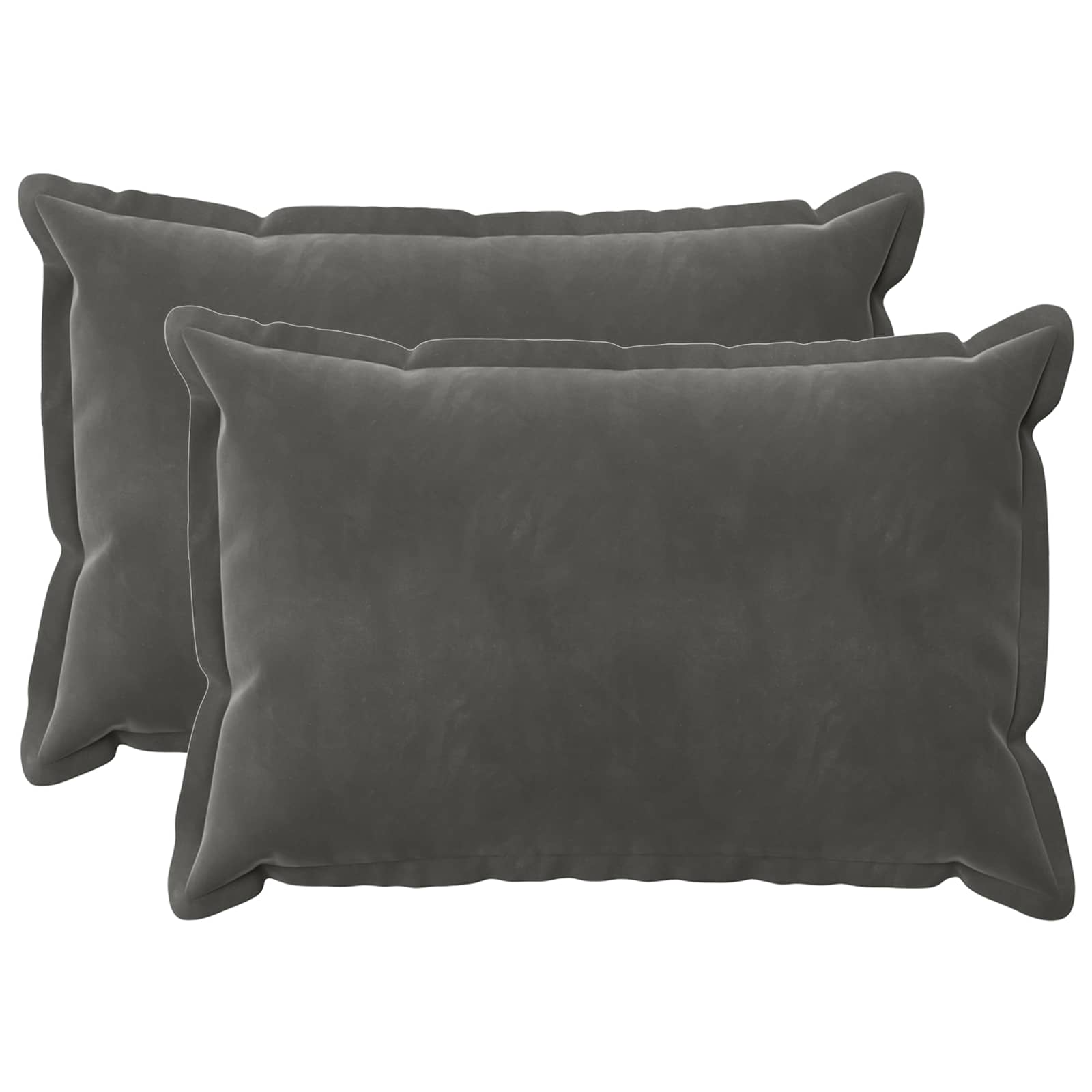 vidaXL Poszewka na poduszkę 2 pcs HOUTEN ciemnoszary 50 x 75 cm Welur