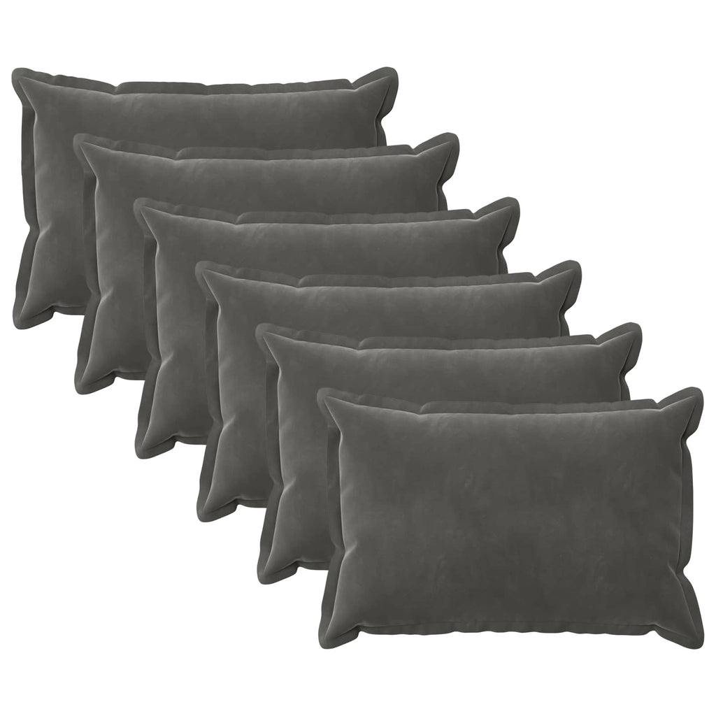 vidaXL Poszewka na poduszkę 6 pcs HOUTEN ciemnoszary 50 x 75 cm Welur