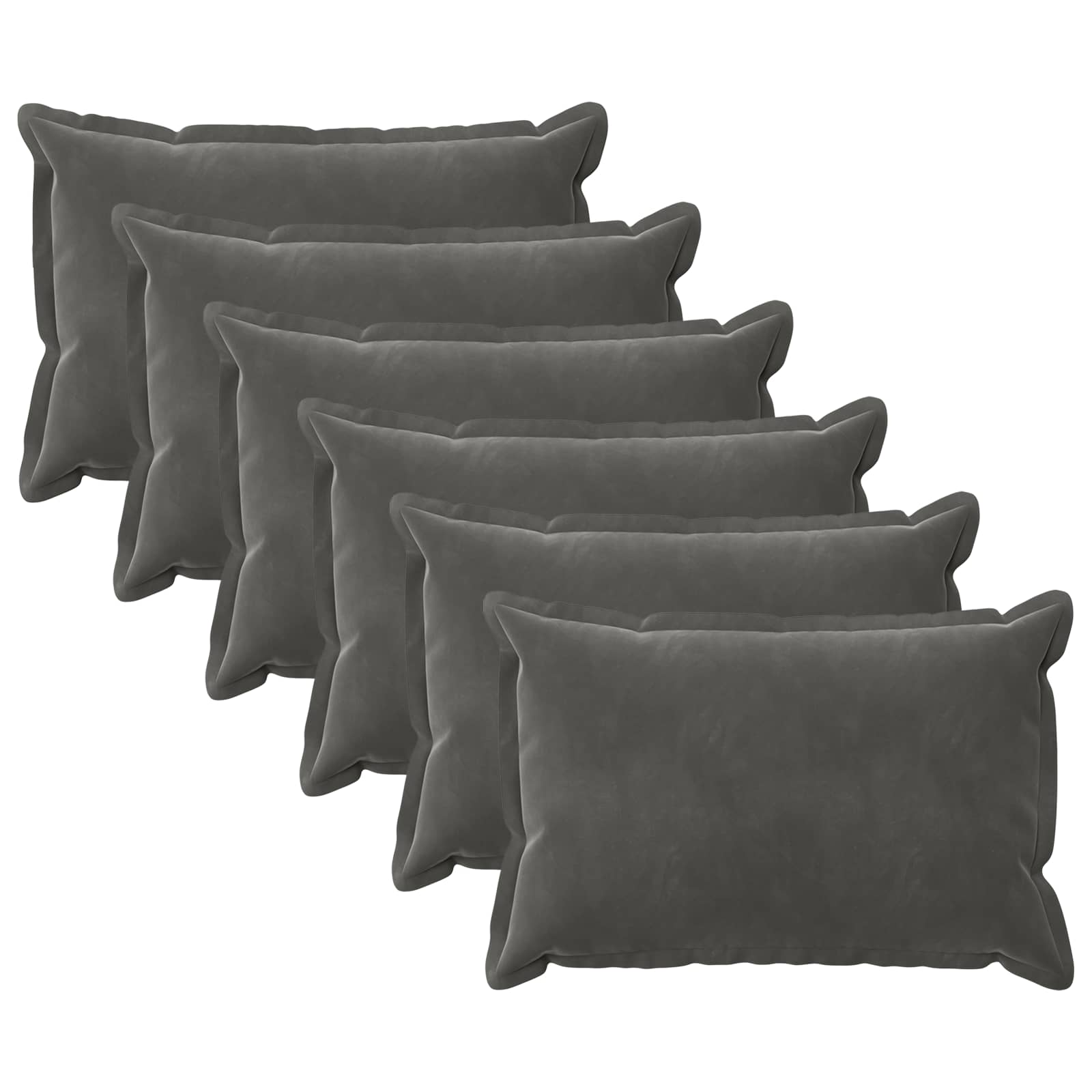 vidaXL Poszewka na poduszkę 6 pcs HOUTEN ciemnoszary 50 x 75 cm Welur