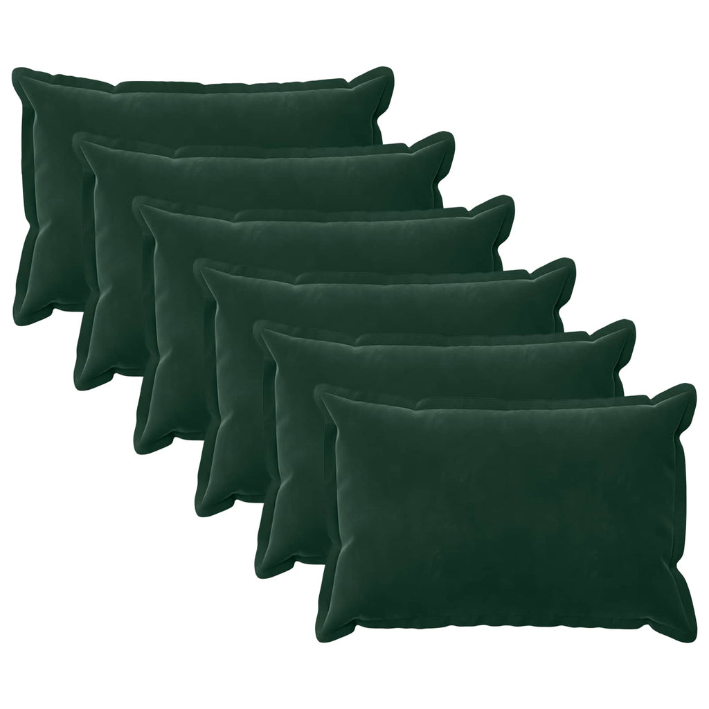 vidaXL Poszewka na poduszkę 6 pcs HOUTEN Ciemnozielony 50 x 75 cm