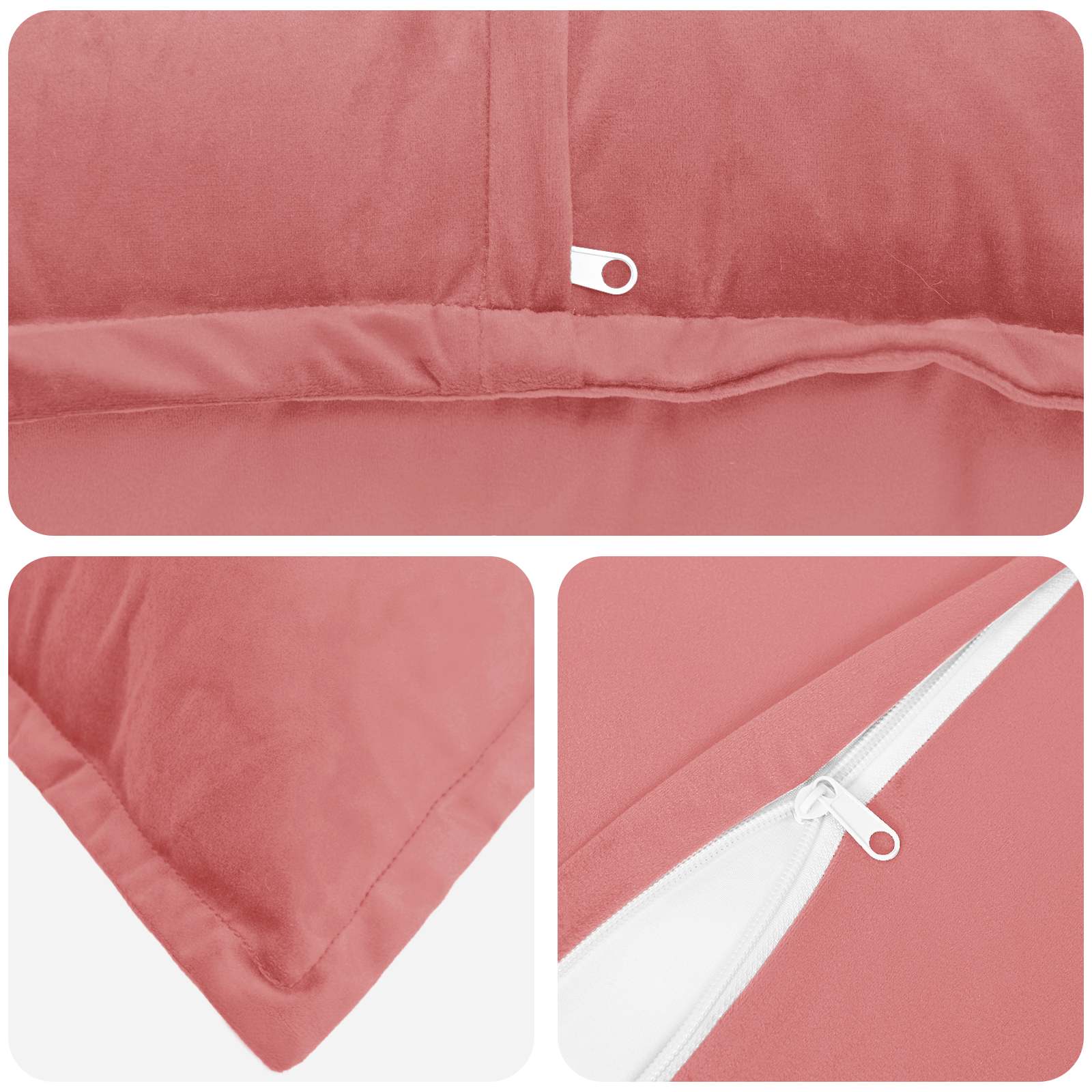 vidaXL Poszewka na poduszkę 6 pcs HOUTEN różowy 50 x 75 cm Welur
