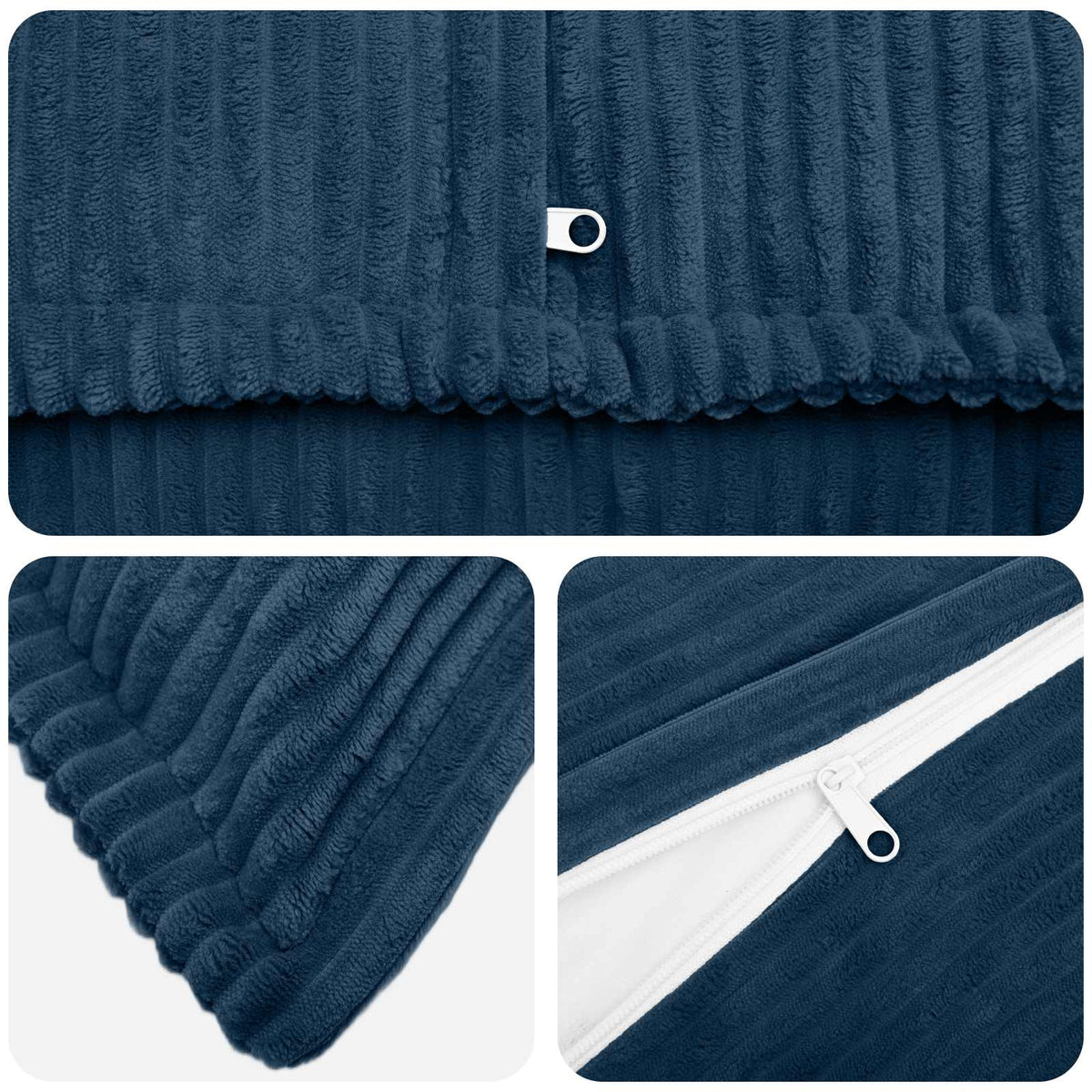 vidaXL Poszewka na poduszkę 6 szt. HOUTEN Granatowy 50 x 75 cm sztruks