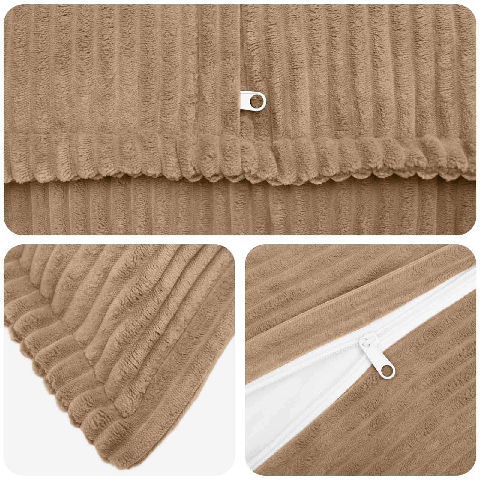 vidaXL Poszewka na poduszkę 2 szt. HOUTEN brązowy 50 x 75 cm sztruks